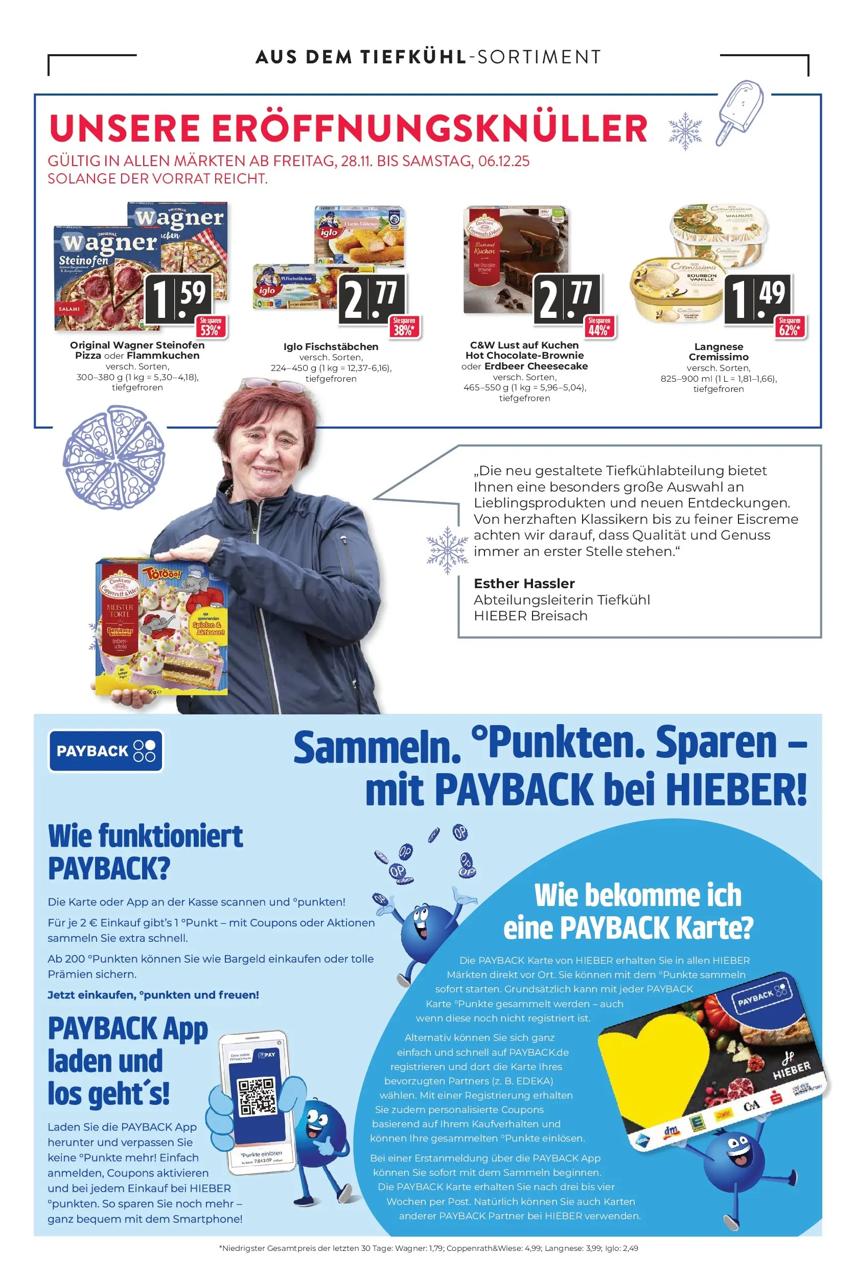 Entdecke - Hieber's Frischecenter: Meine Woche (ab 30.11.2025) zum Blättern | Seite: 13 | Produkte: Cremissimo, Fischstabchen, Kuchen, Smartphone
