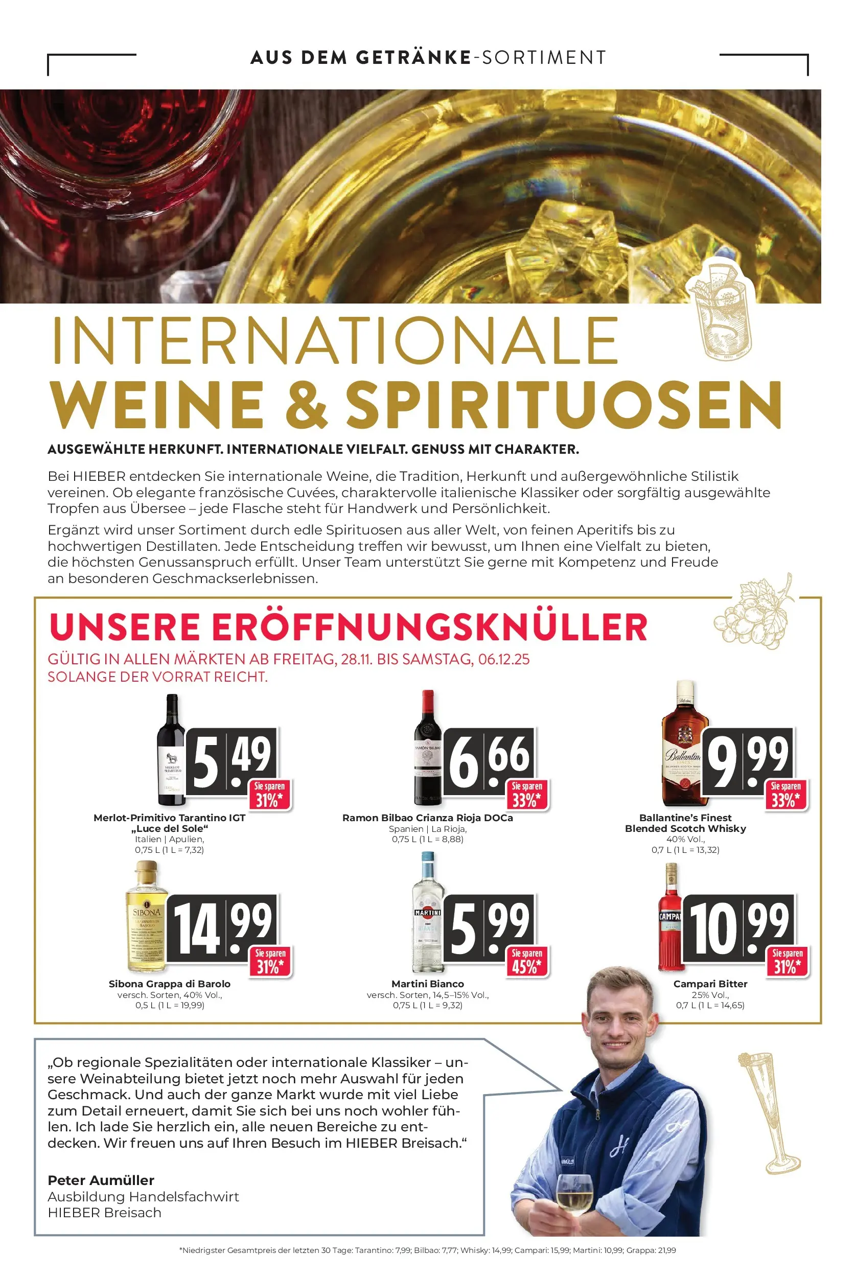 Entdecke - Hieber's Frischecenter: Meine Woche (ab 30.11.2025) zum Blättern | Seite: 19 | Produkte: Martini, Whisky, Campari
