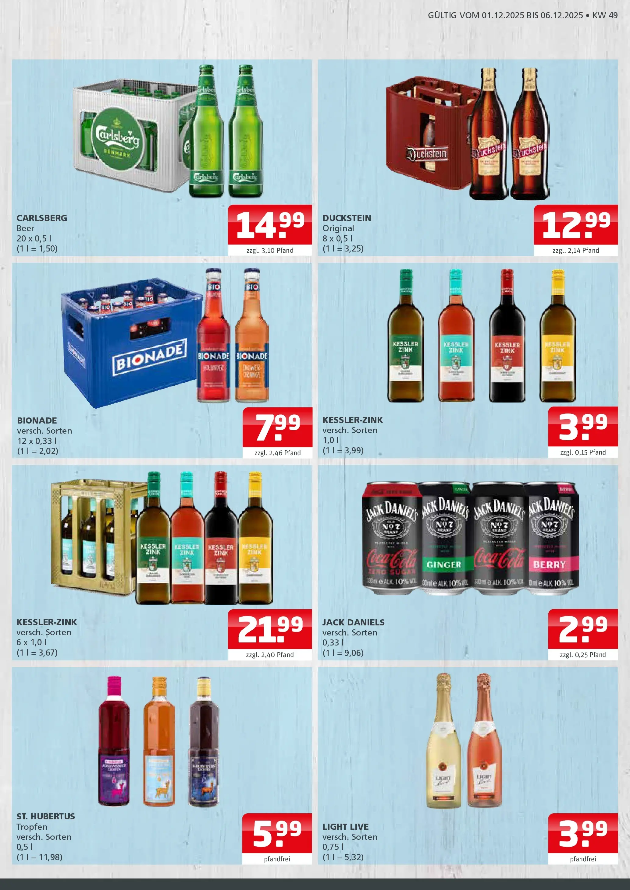 Entdecke - Getränke Ellerkamp: Getränkeangebote (ab 30.11.2025) zum Blättern | Seite: 3 | Produkte: Carlsberg, Cola, Bionade, Hubertus tropfen