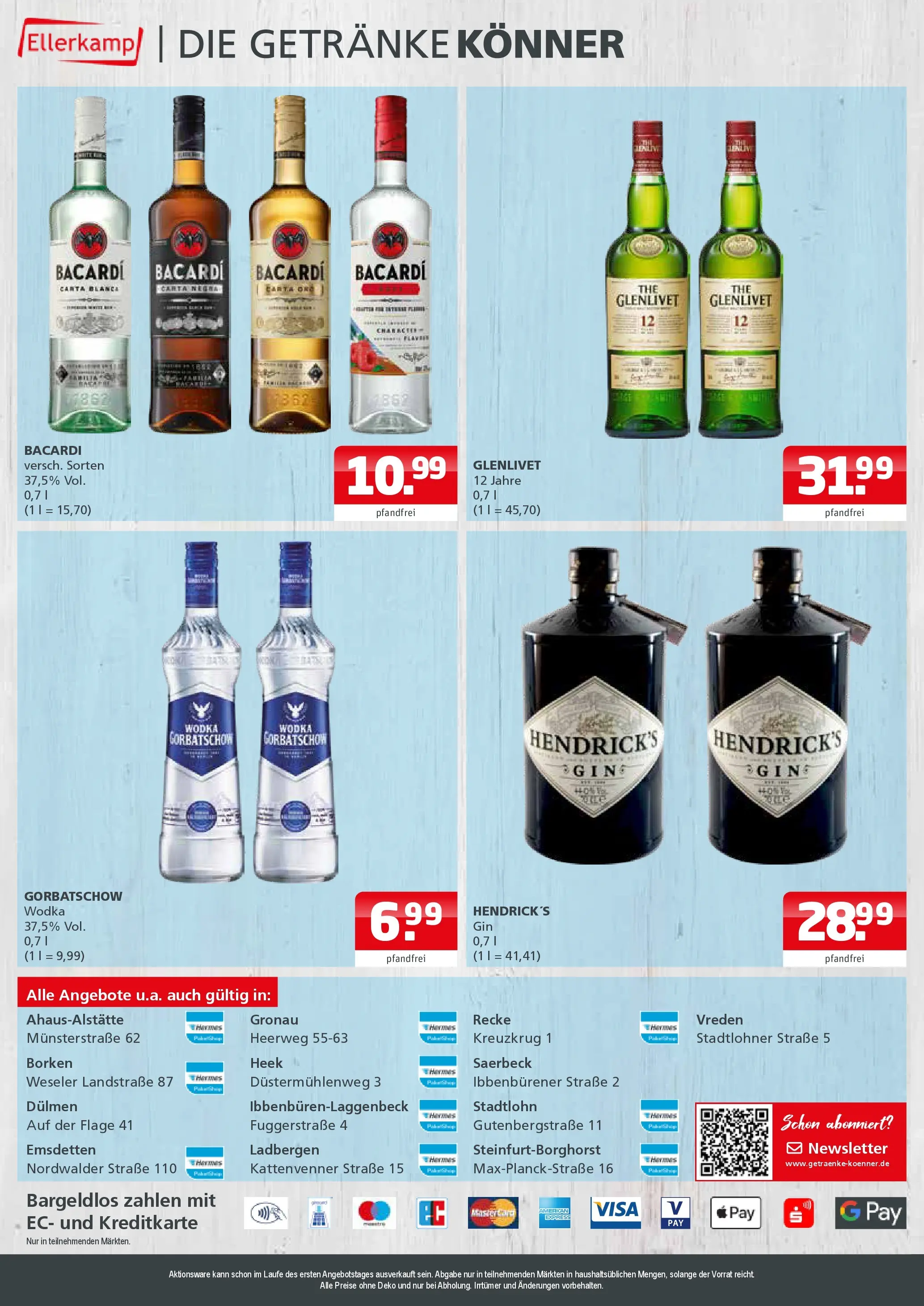 Entdecke - Getränke Ellerkamp: Getränkeangebote (ab 30.11.2025) zum Blättern | Seite: 4 | Produkte: Bacardi, Wodka gorbatschow, Wodka