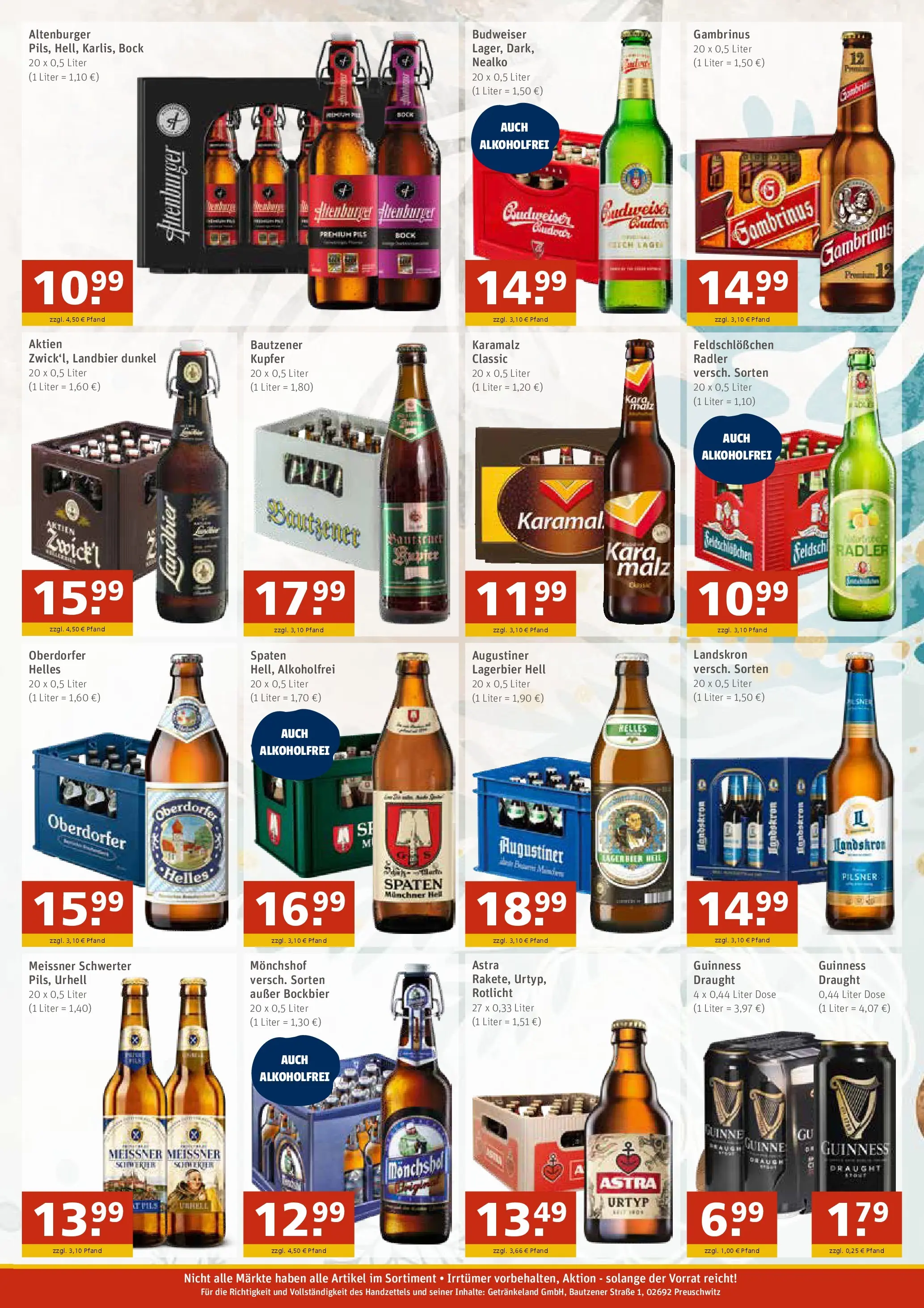 Entdecke - GetränkeLand Mayer: Getränkeangebote (ab 14.12.2025) zum Blättern | Seite: 3 | Produkte: Monchshof, Astra, Radler, Budweiser