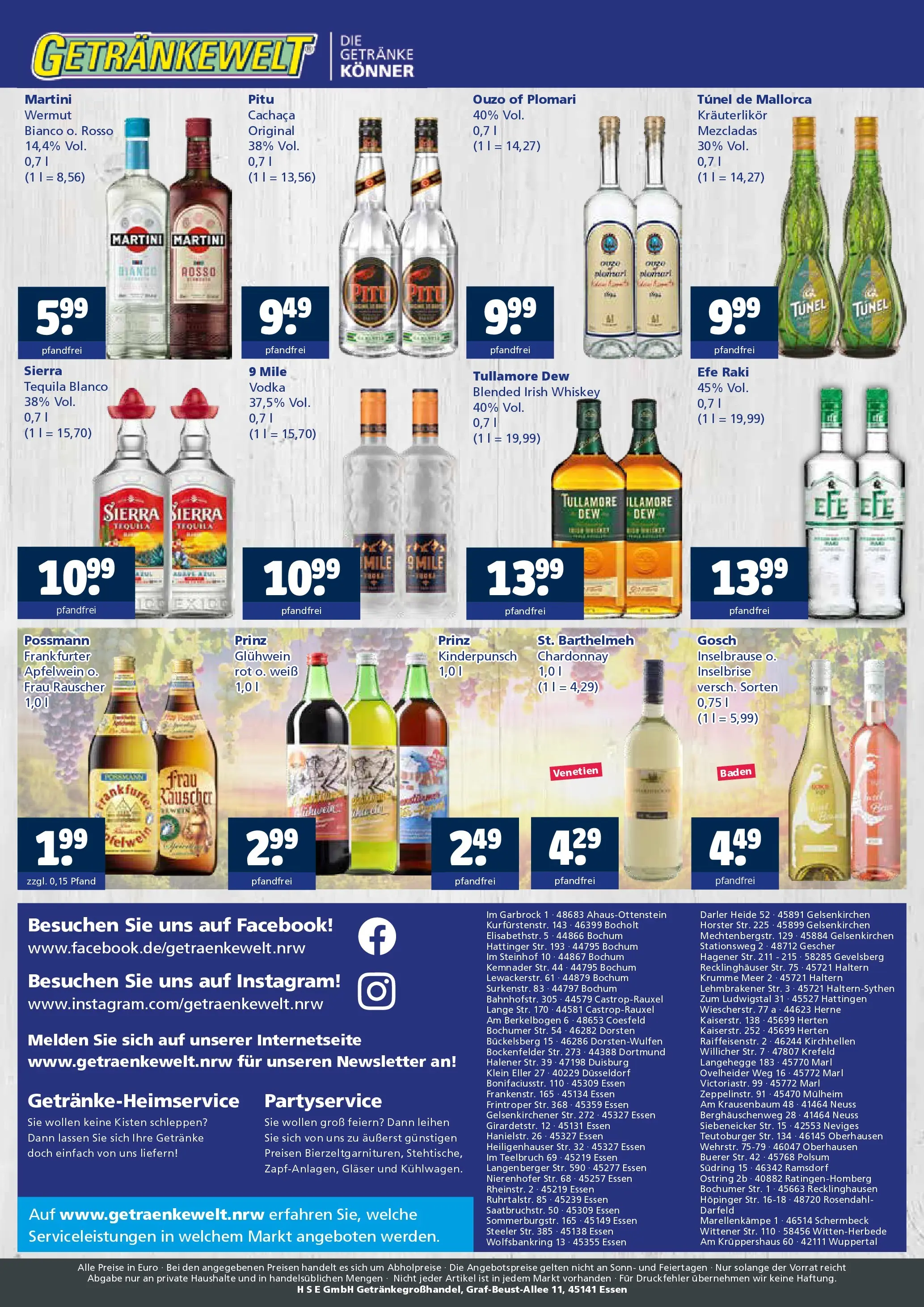 Entdecke - Getränkewelt HSE: Getränkeangebote (ab 30.11.2025) zum Blättern | Seite: 4 | Produkte: Martini, Tequila, Vodka, Whiskey