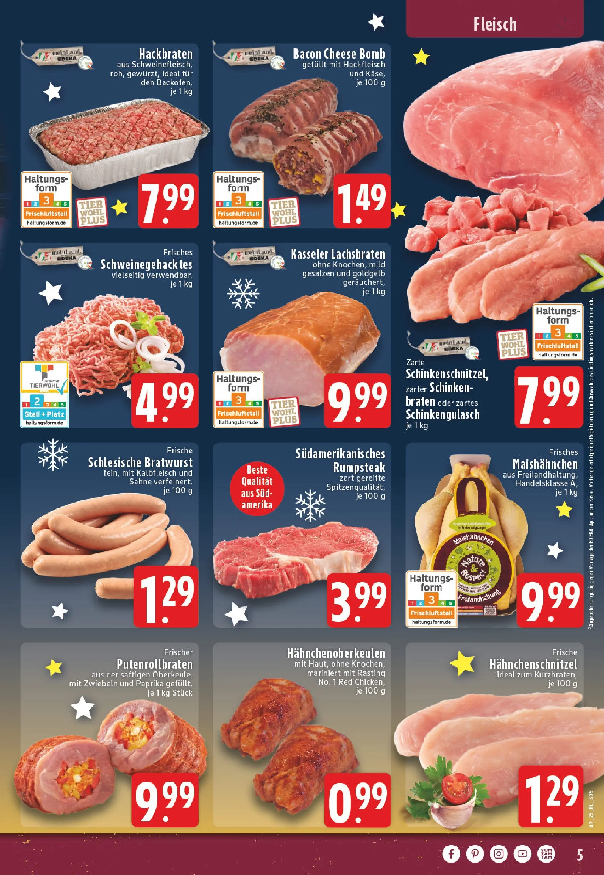 Edeka prospekt Vreden	 (ab 01.12.2025) » Angebote Online | Seite: 5 | Produkte: Rumpsteak, Bratwurst, Paprika, Schinken