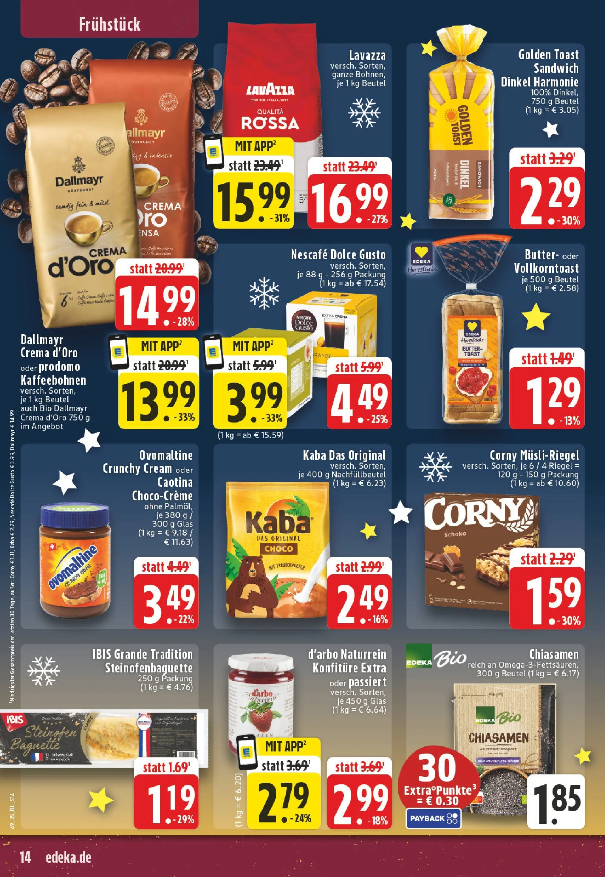 Edeka prospekt Vreden	 (ab 01.12.2025) » Angebote Online | Seite: 14 | Produkte: Lavazza, Nescafe, Toast, Dallmayr