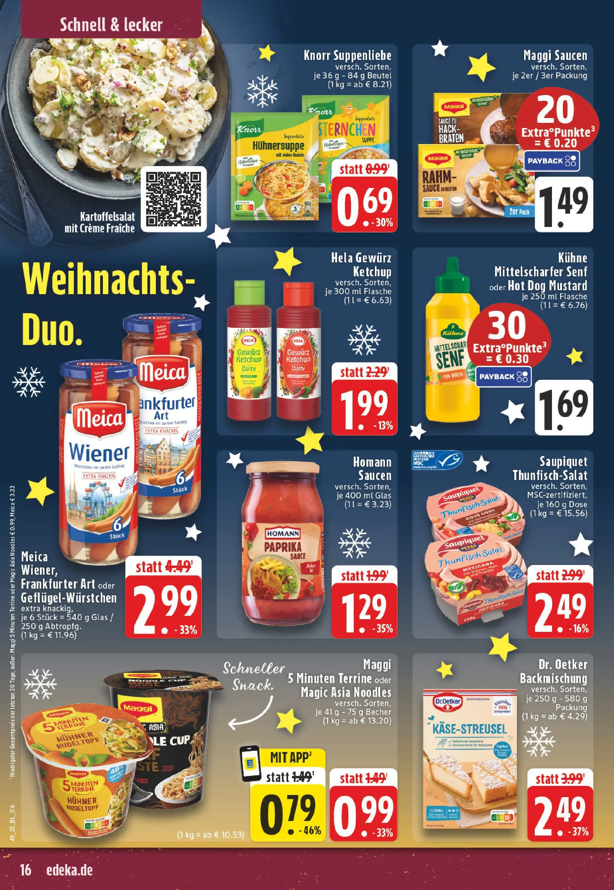 Edeka prospekt Vreden	 (ab 01.12.2025) » Angebote Online | Seite: 16 | Produkte: Thunfisch, Nudeln, Ketchup, Salat