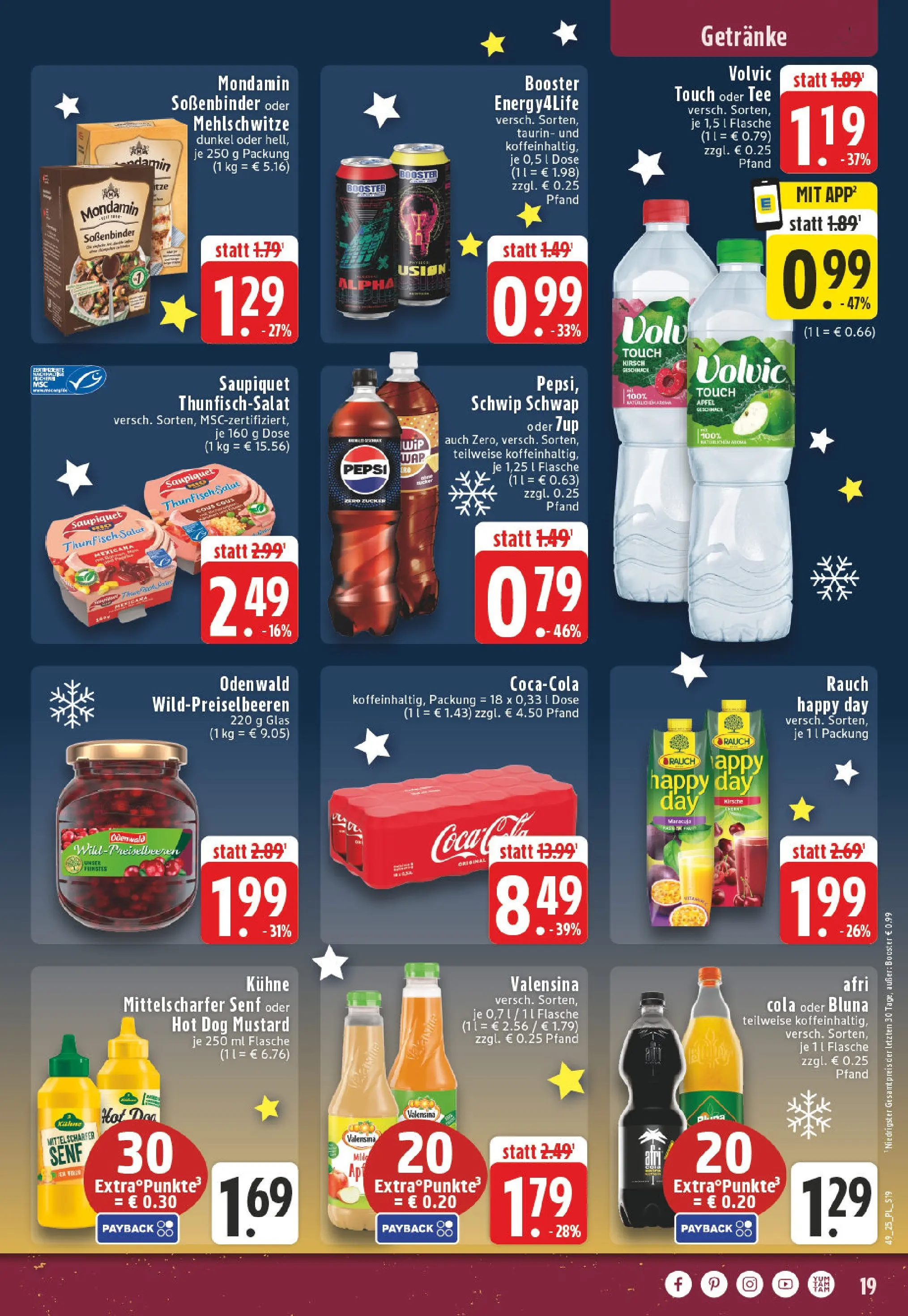 Edeka prospekt Bocholt - Holtwick	 (ab 01.12.2025) » Angebote Online | Seite: 19 | Produkte: Cola, Schwip schwap, Volvic touch, Tee