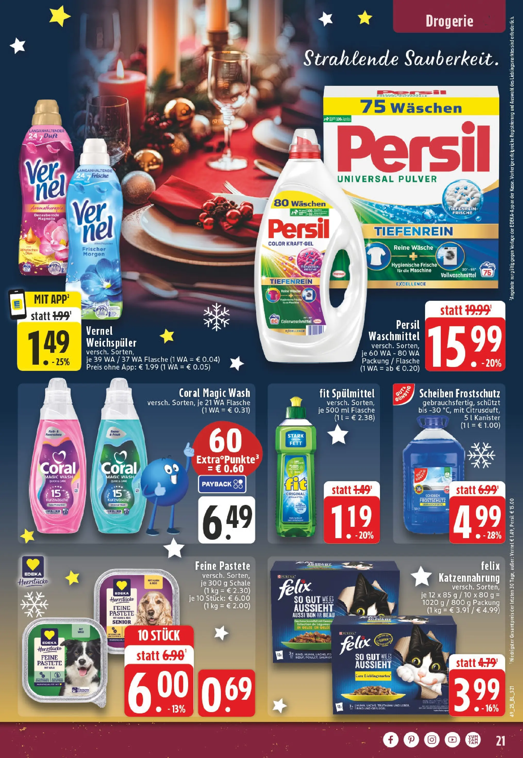 Edeka prospekt Vreden	 (ab 01.12.2025) » Angebote Online | Seite: 21 | Produkte: Coral, Weichspüler, Waschmittel, Persil