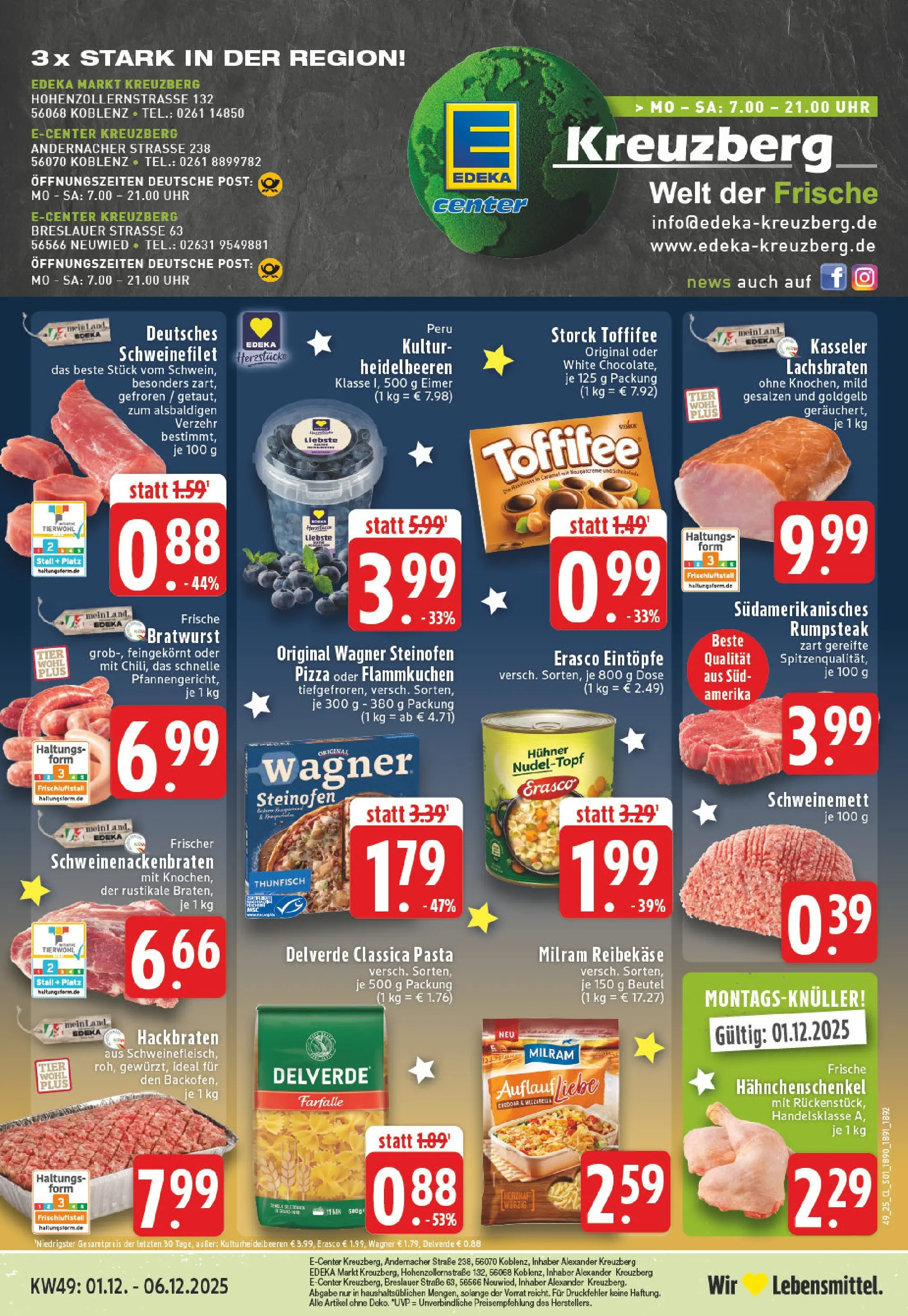 Edeka prospekt Koblenz	 (ab 01.12.2025) » Angebote Online | Seite: 1 | Produkte: Thunfisch, Milram, Pasta, Erasco