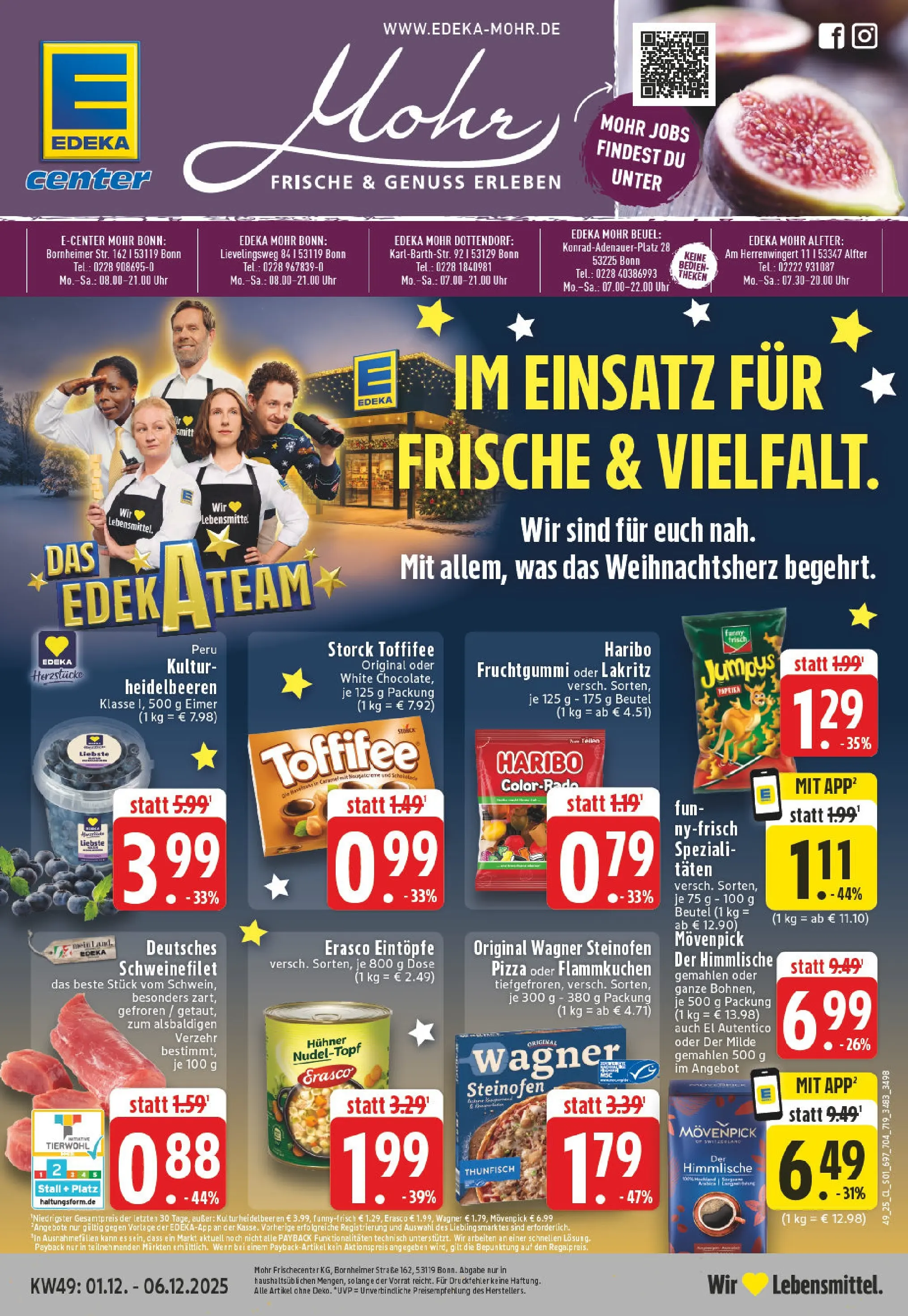 Edeka prospekt Alfter	 (ab 01.12.2025) » Angebote Online | Seite: 1 | Produkte: Heidelbeeren, Toffifee, Pizza, Erasco
