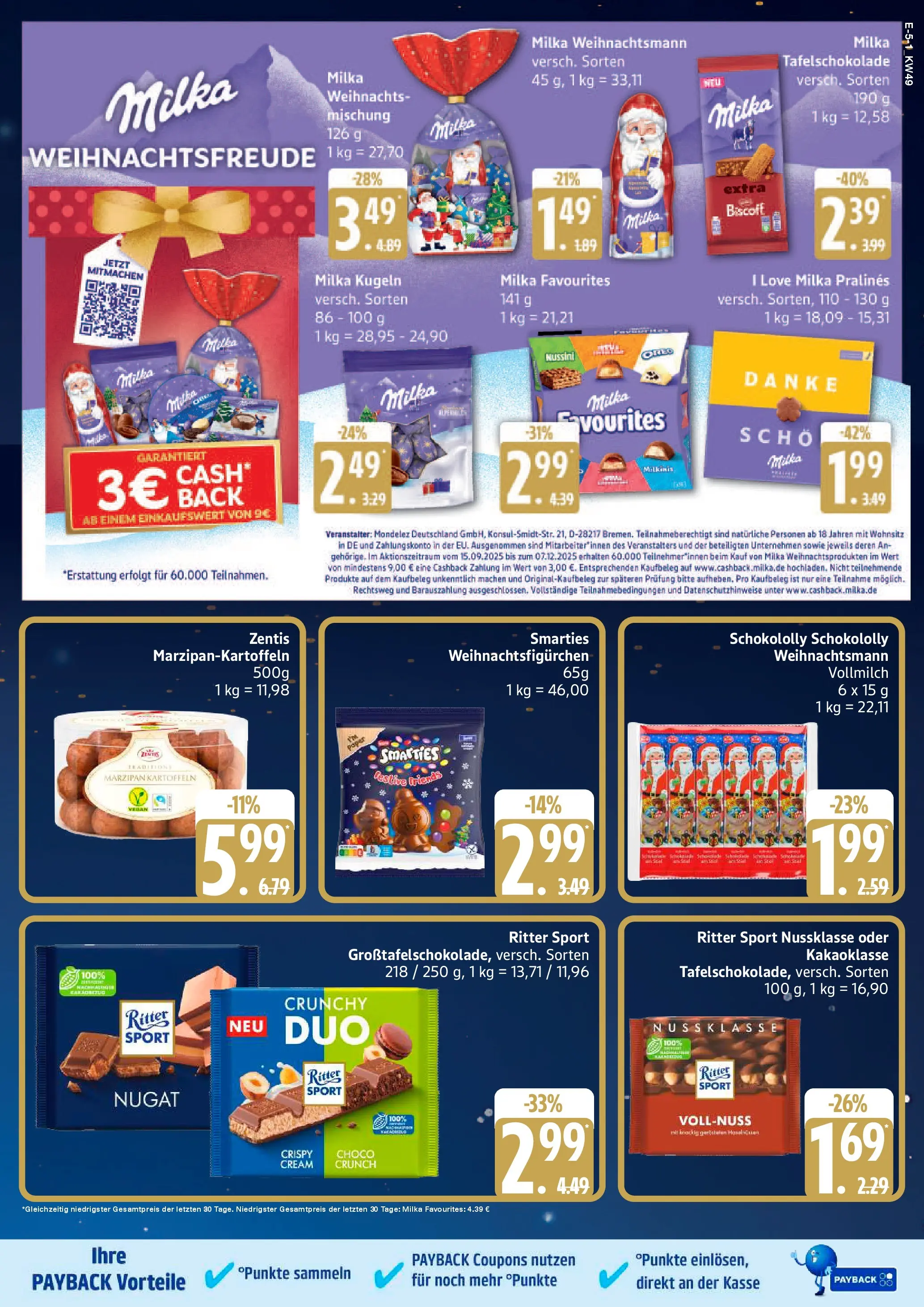 Edeka prospekt Rostock	 (ab 30.11.2025) » Angebote Online | Seite: 5 | Produkte: Ritter sport, Smarties, Milka, Kartoffeln