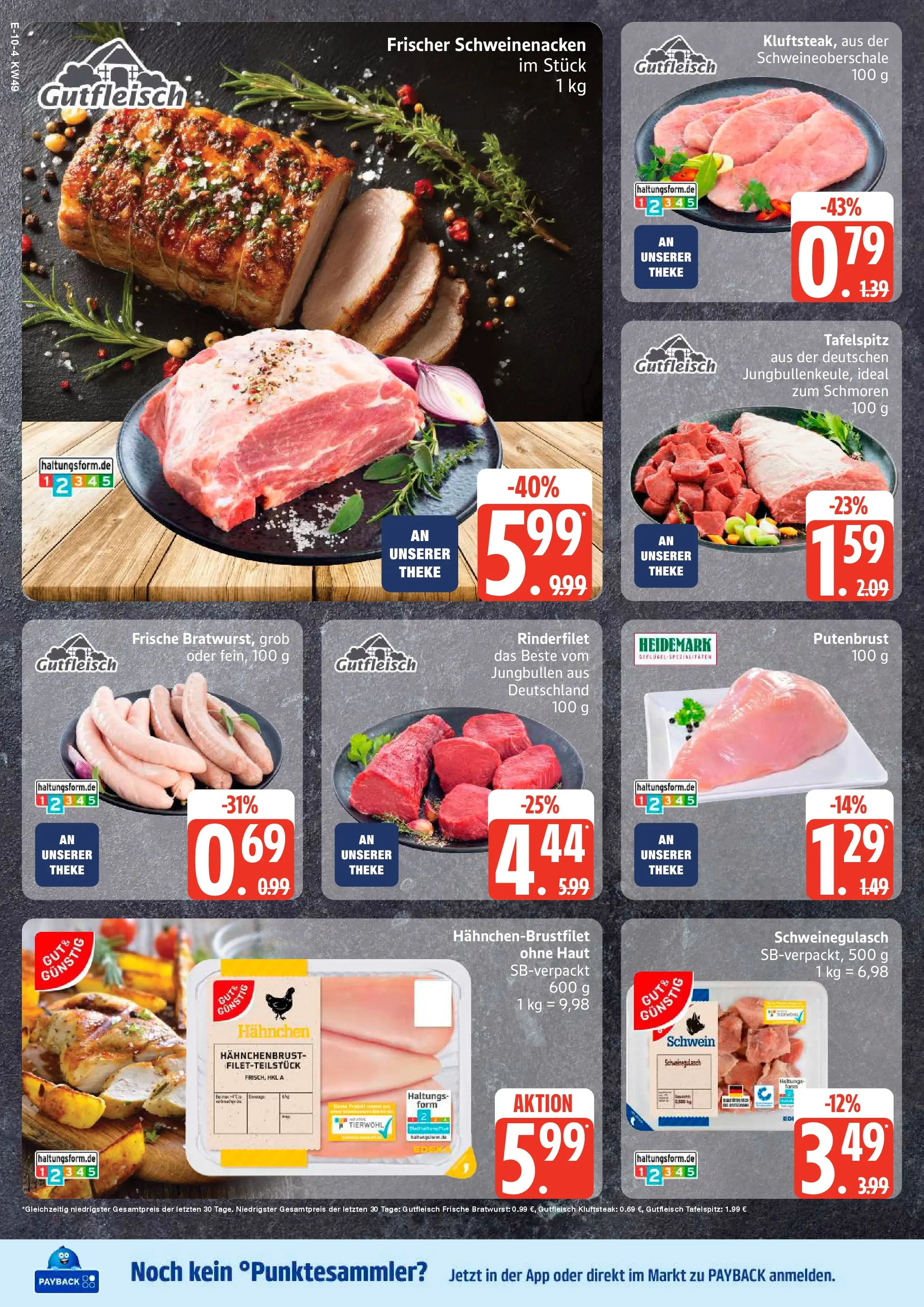 Edeka prospekt Rostock	 (ab 30.11.2025) » Angebote Online | Seite: 10 | Produkte: Schweinegulasch, Tafelspitz, Theke, Schweinenacken