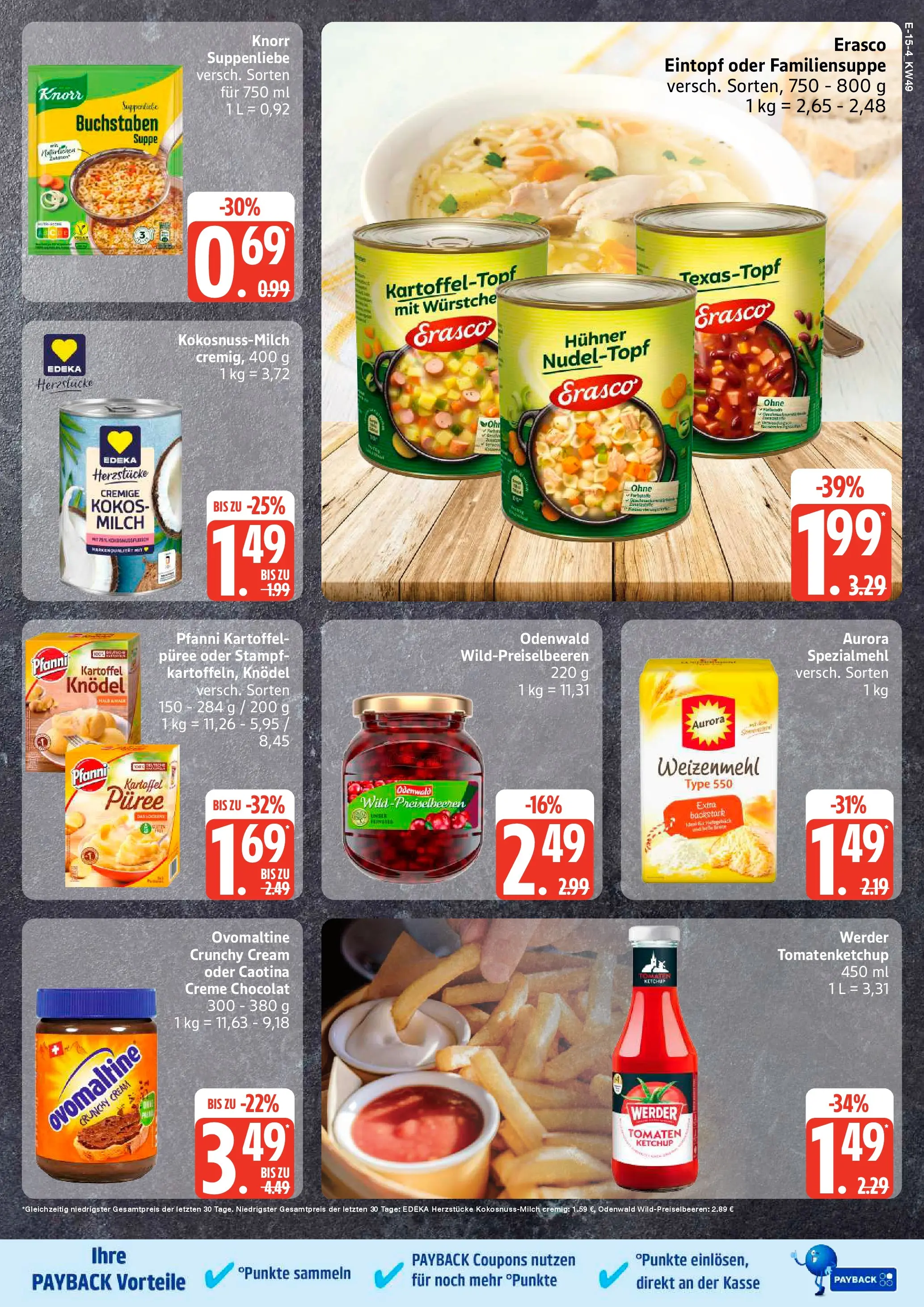 Edeka prospekt Rostock	 (ab 30.11.2025) » Angebote Online | Seite: 15 | Produkte: Ovomaltine, Knorr, Creme, Ketchup