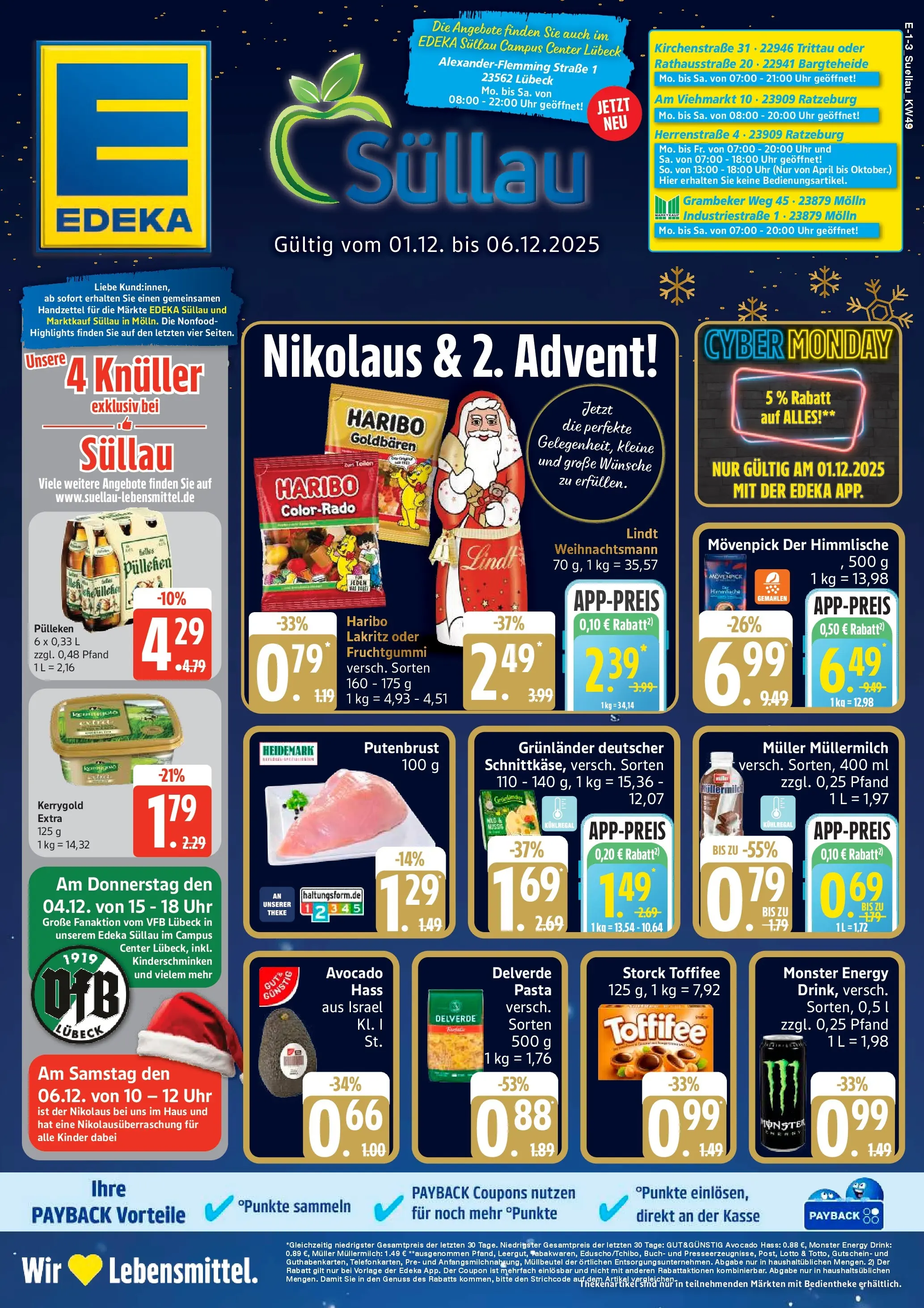 Edeka prospekt Bargteheide	 (ab 01.12.2025) » Angebote Online | Seite: 1 | Produkte: Haribo, Energy, Pasta, Uhr