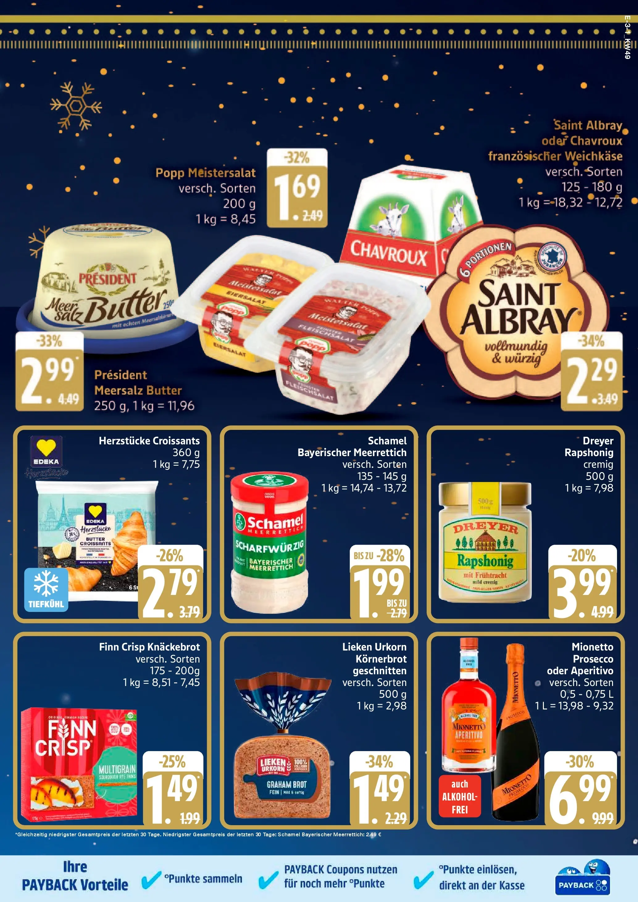 Edeka prospekt Ratzeburg	 (ab 01.12.2025) » Angebote Online | Seite: 3 | Produkte: Butter, Croissant, Prosecco, Brot