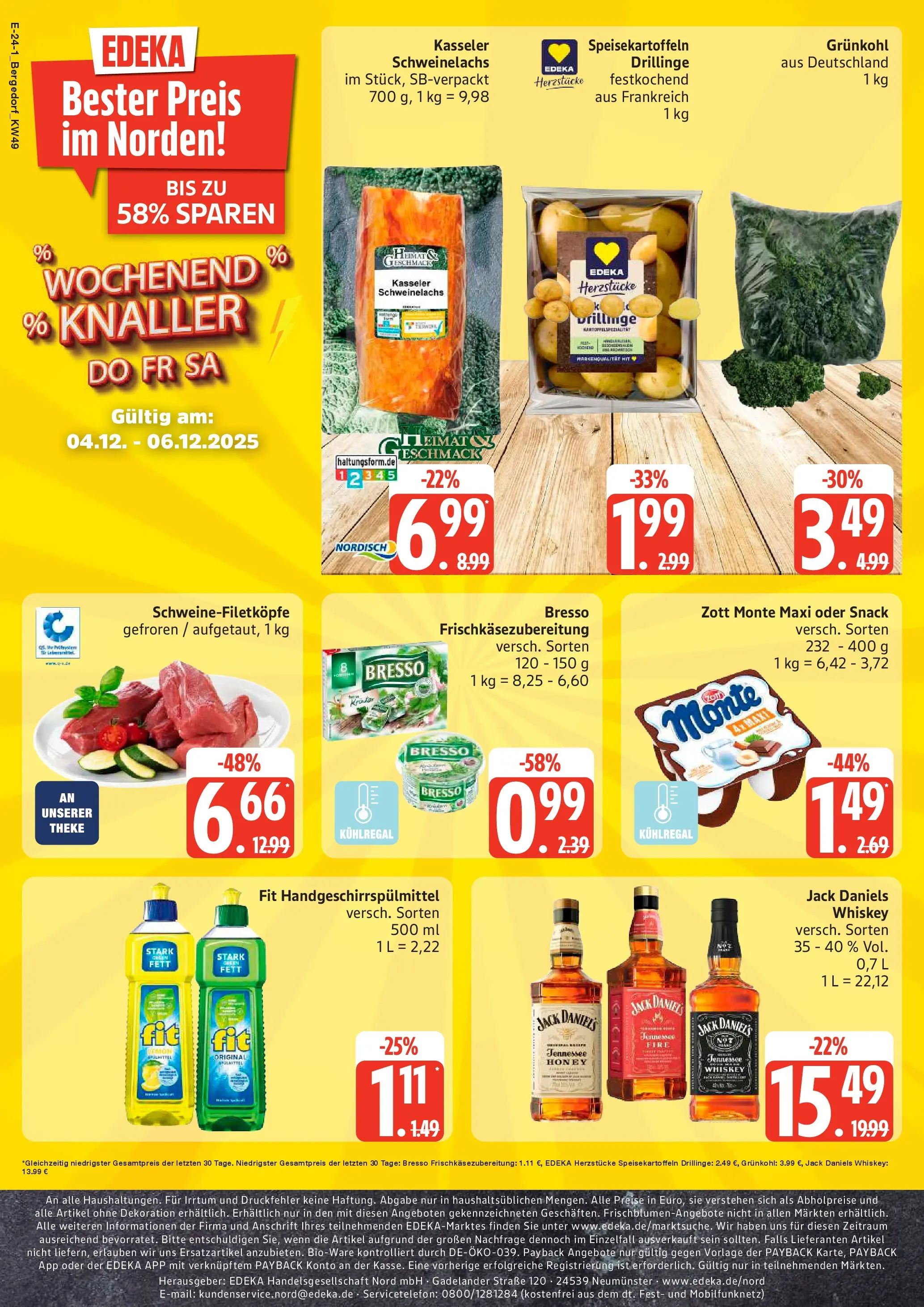 Edeka prospekt Hamburg	 (ab 01.12.2025) » Angebote Online | Seite: 24 | Produkte: Jack Daniel's, Pudding, Bresso, Whiskey