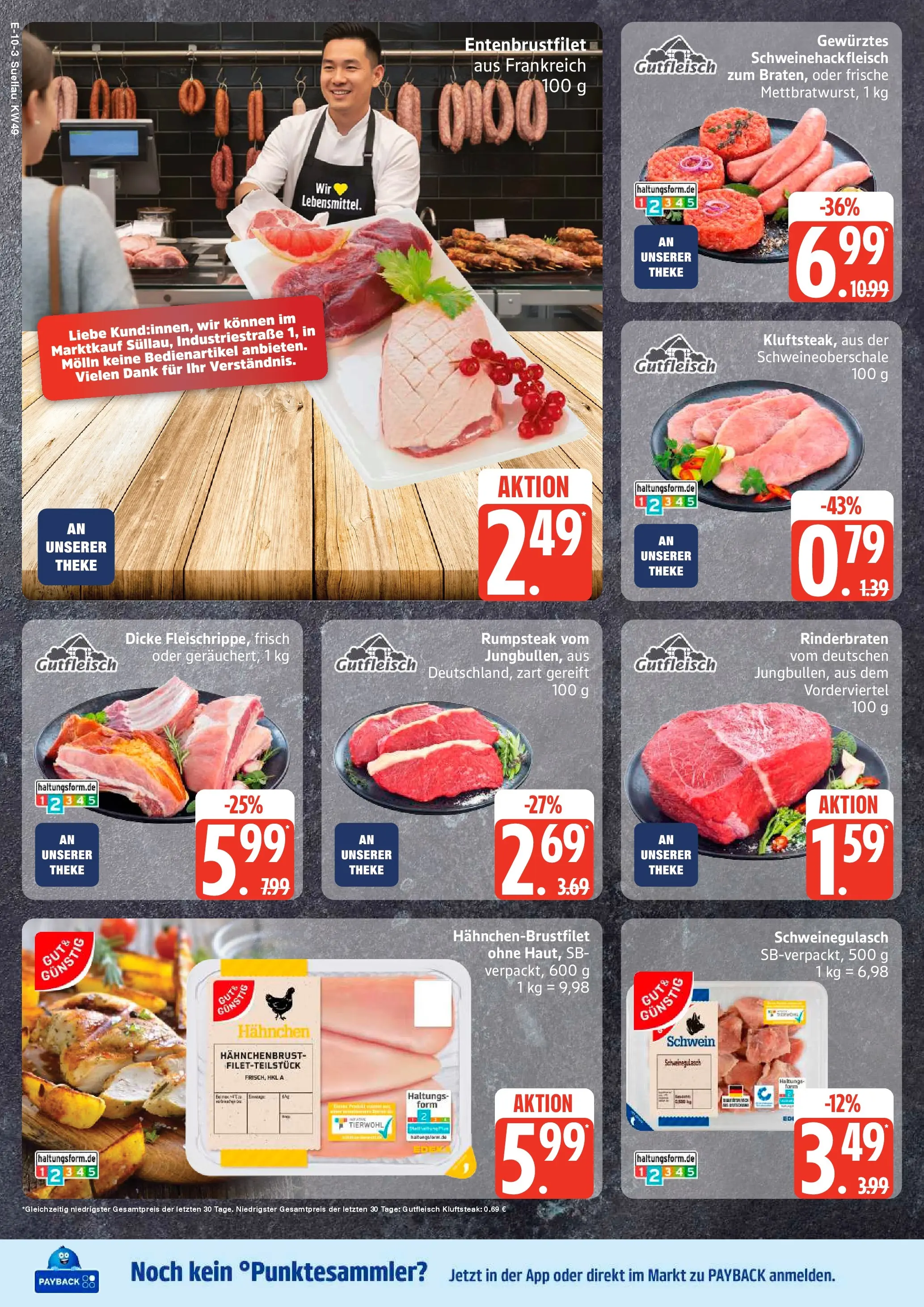 Edeka prospekt Ratzeburg	 (ab 01.12.2025) » Angebote Online | Seite: 10 | Produkte: Rinderbraten, Hahnchen, Theke, Steak