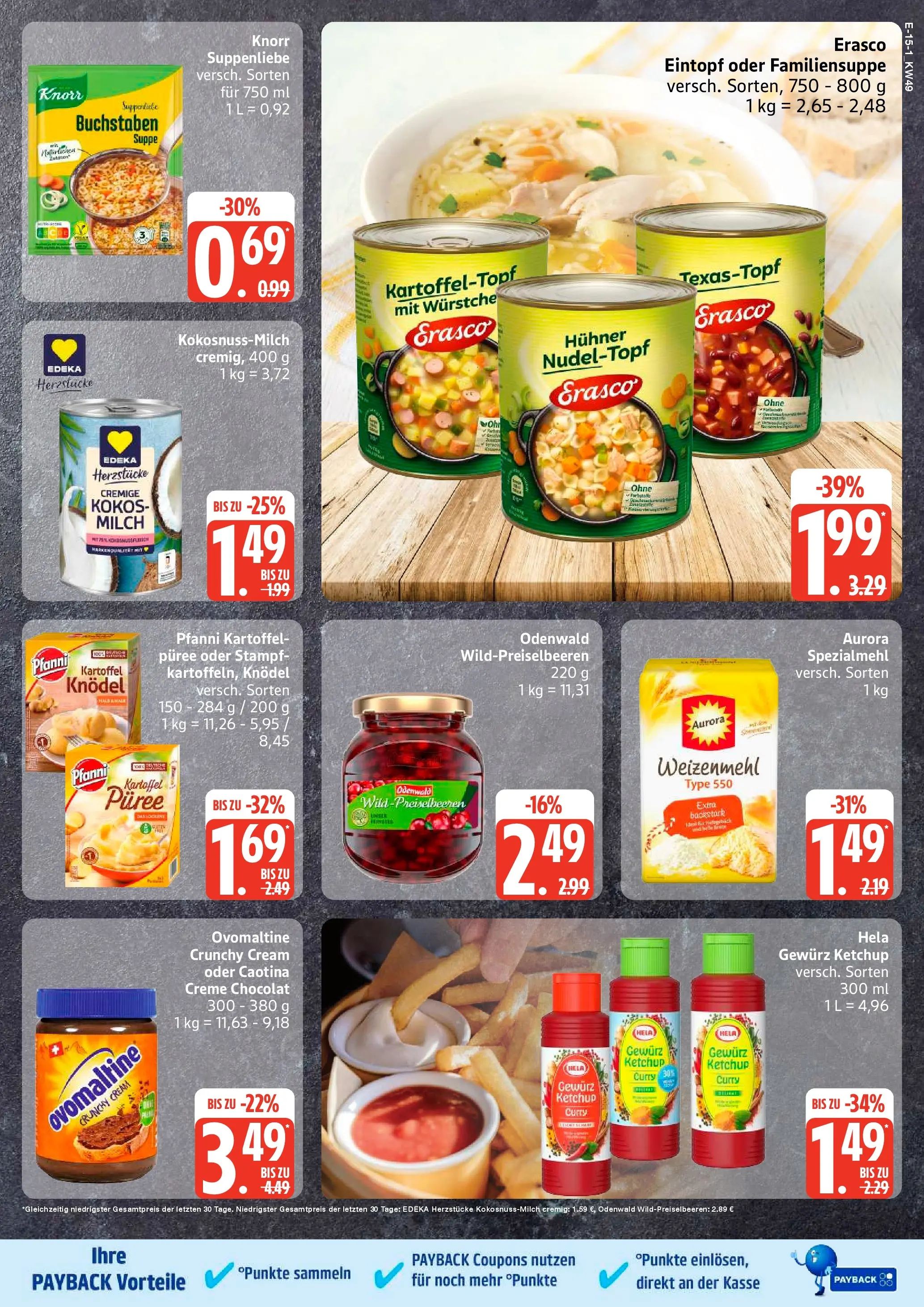 Edeka prospekt Ratzeburg	 (ab 01.12.2025) » Angebote Online | Seite: 15 | Produkte: Ovomaltine, Creme, Erasco, Ketchup