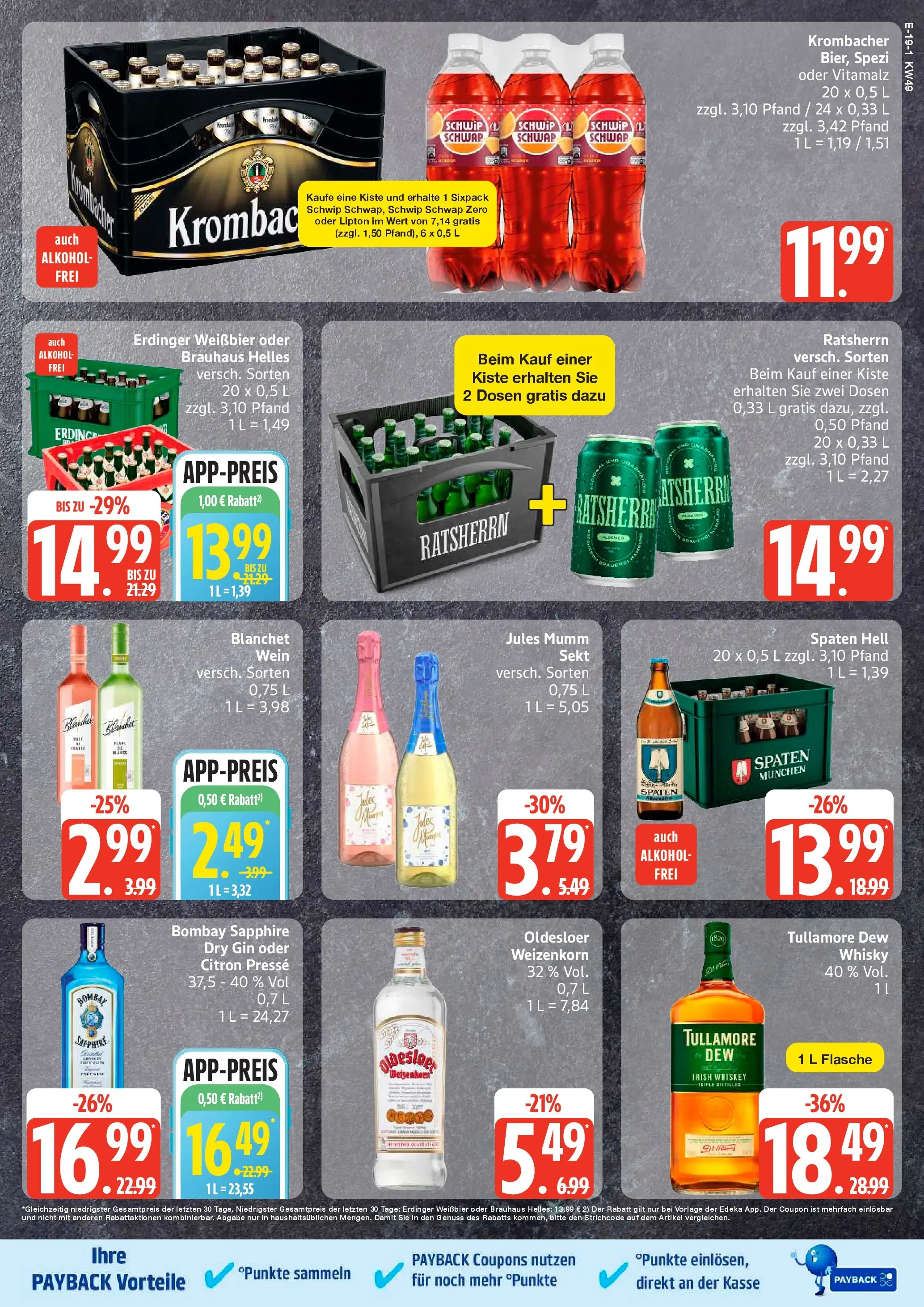 Edeka prospekt Ratzeburg	 (ab 01.12.2025) » Angebote Online | Seite: 19 | Produkte: Whisky, Weißbier, Oldesloer, Gin