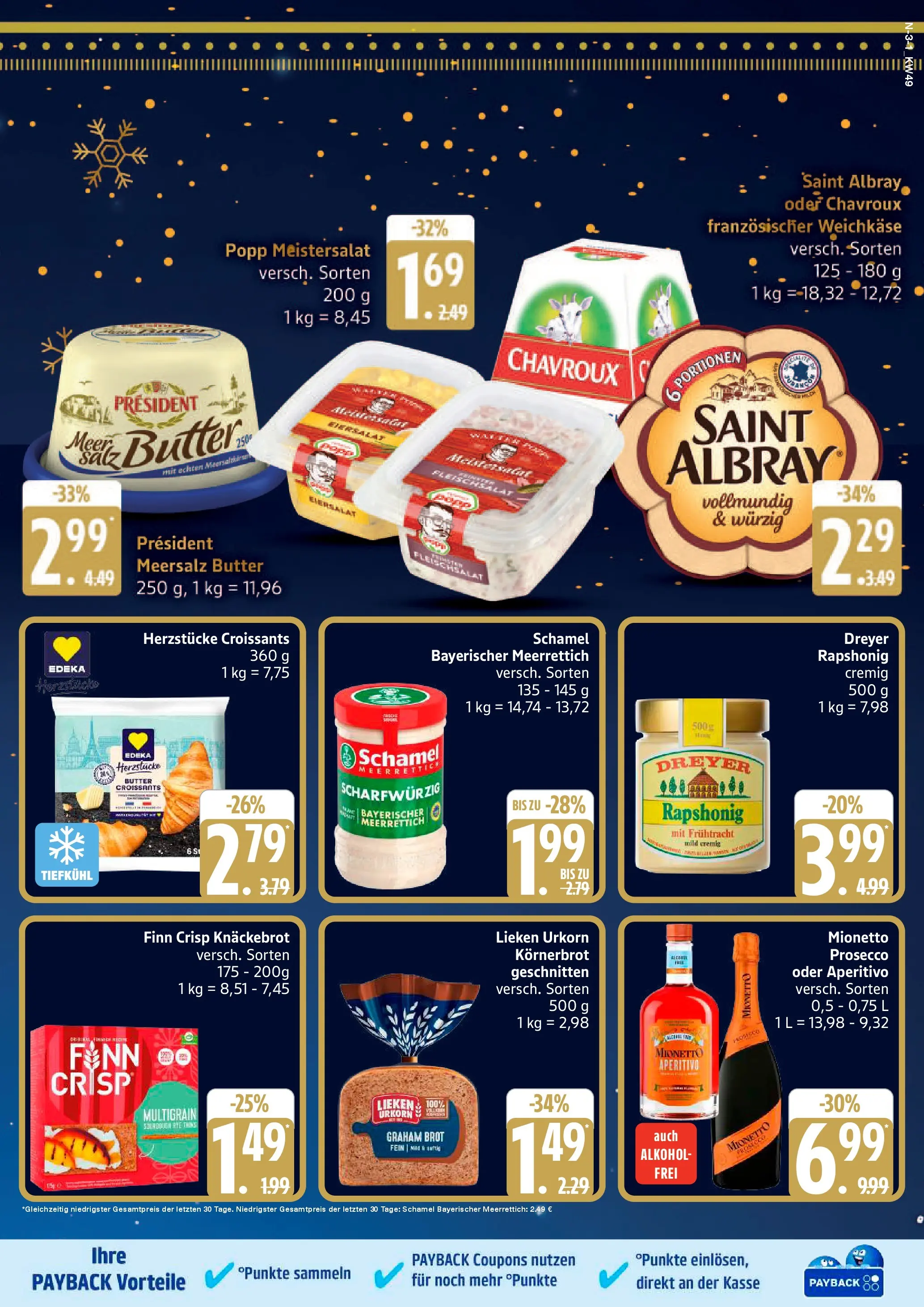 Edeka prospekt Schleswig	 (ab 30.11.2025) » Angebote Online | Seite: 3 | Produkte: Butter, Croissant, Prosecco, Brot