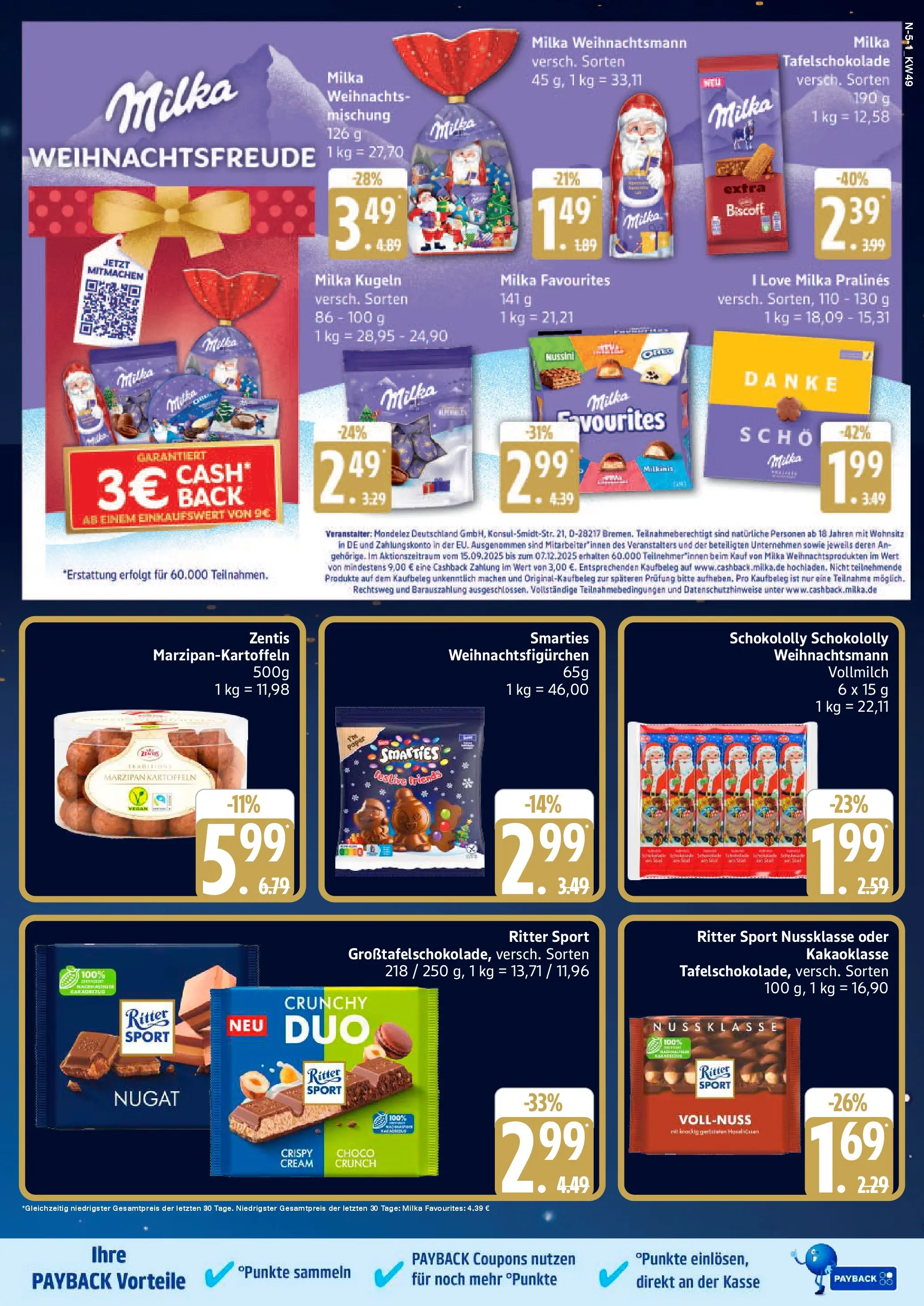 Edeka prospekt Schleswig	 (ab 30.11.2025) » Angebote Online | Seite: 5 | Produkte: Ritter sport, Smarties, Milka, Kartoffeln