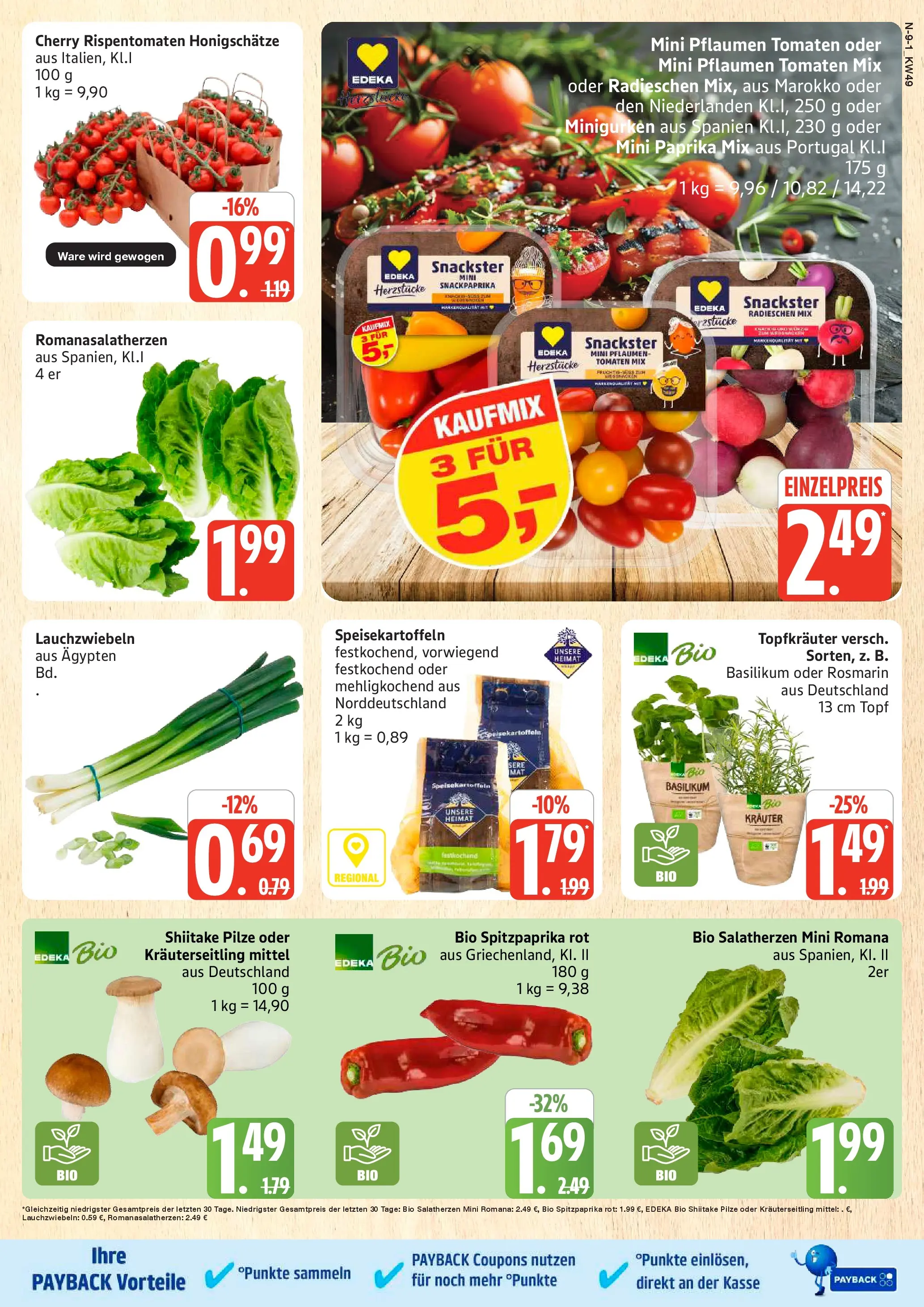 Edeka prospekt Schleswig	 (ab 30.11.2025) » Angebote Online | Seite: 9 | Produkte: Pflaumen, Tomaten, Paprika