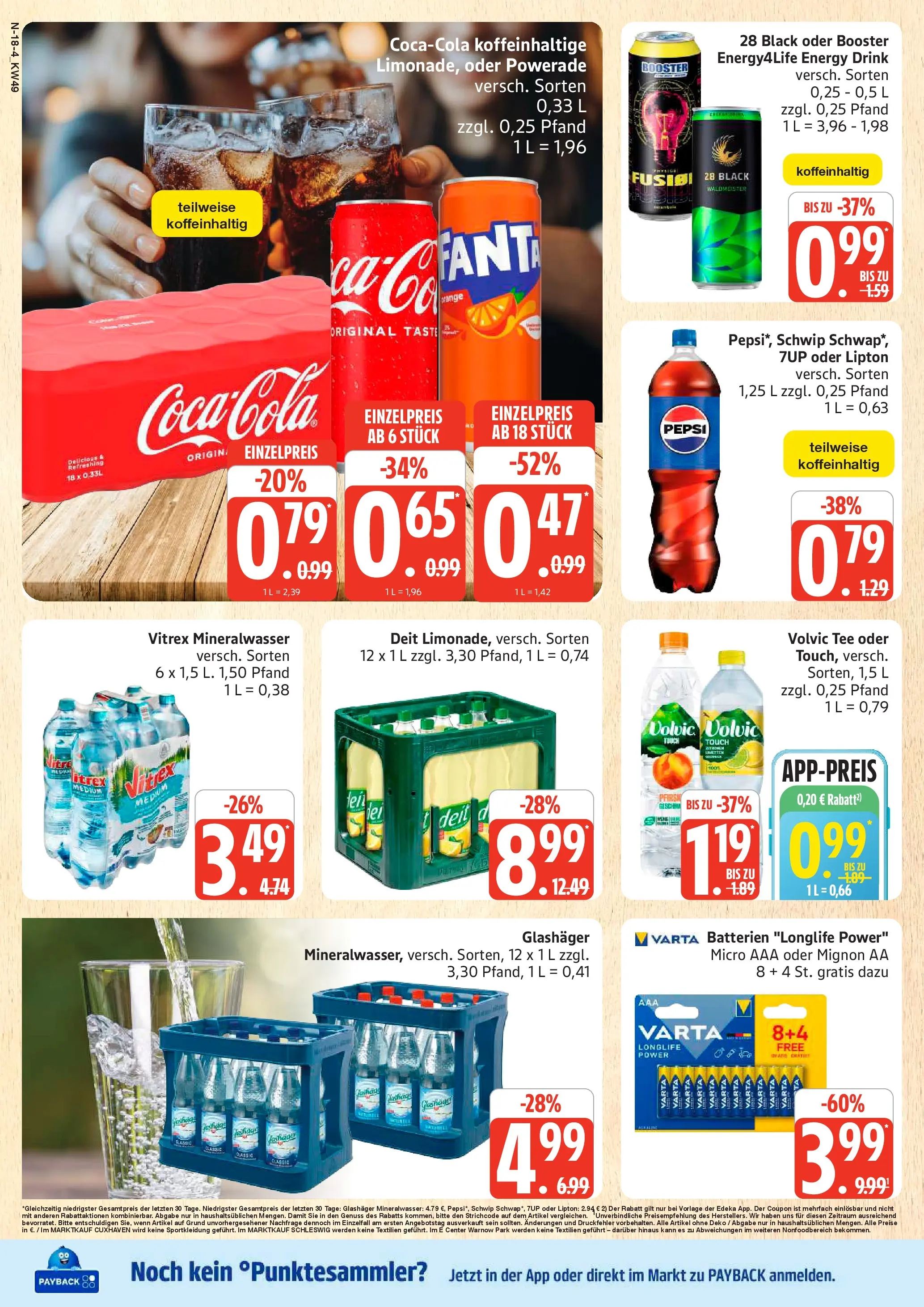 Marktkauf - Marktkauf: Wochenangebote (ab 30.11.2025) » Angebote online | Seite: 18 | Produkte: Volvic touch, Mineralwasser, Powerade, Pepsi