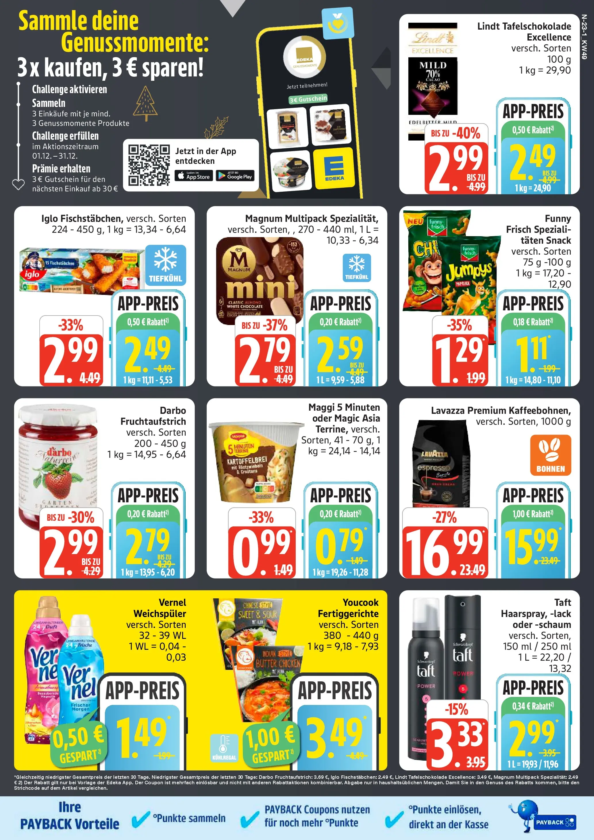 Edeka prospekt Schleswig	 (ab 30.11.2025) » Angebote Online | Seite: 23 | Produkte: Lavazza, Iglo, Fertiggerichte, Lindt