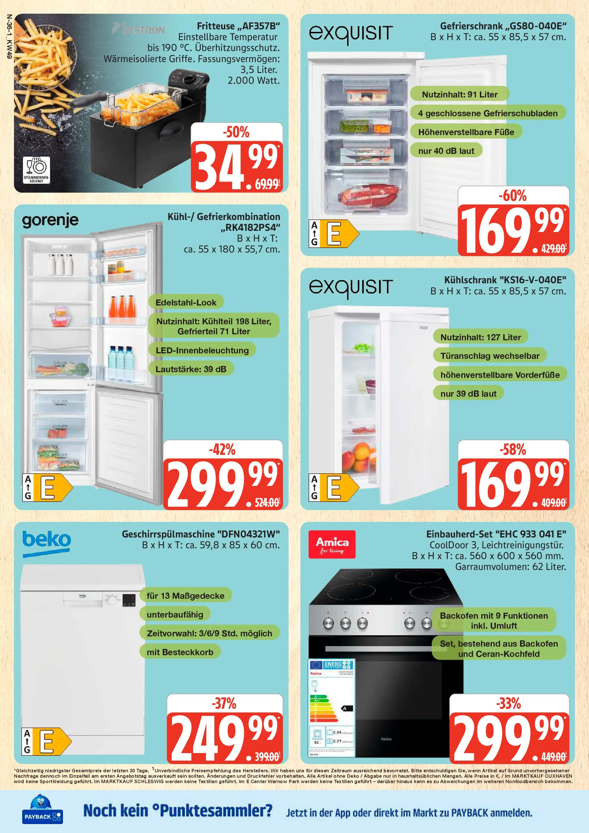 Edeka prospekt Schleswig	 (ab 30.11.2025) » Angebote Online | Seite: 36 | Produkte: Gefrierschrank, Kühlschrank, Geschirrspülmaschine, Fritteuse