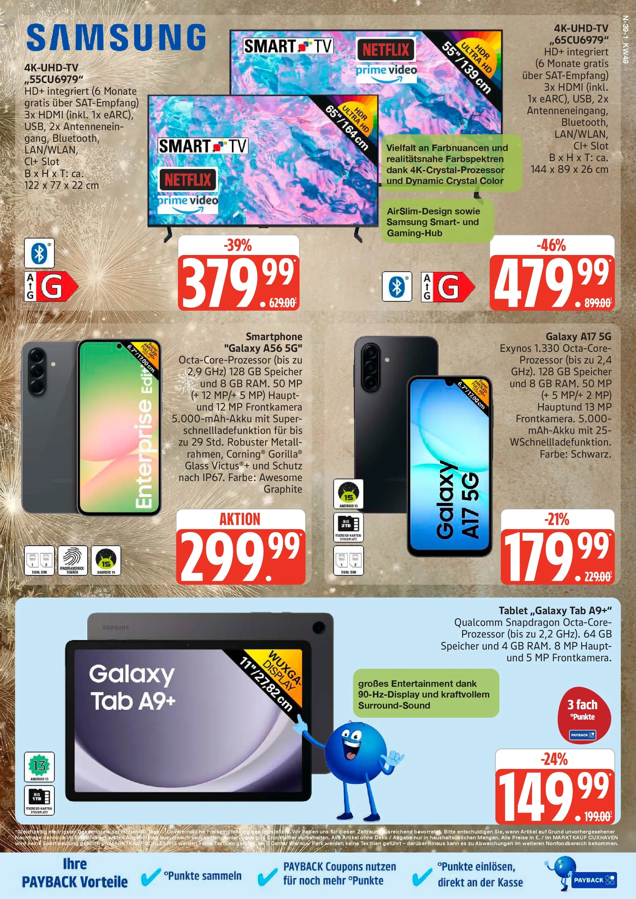 Edeka prospekt Schleswig	 (ab 30.11.2025) » Angebote Online | Seite: 39 | Produkte: Samsung, Smartphone, TV, Video