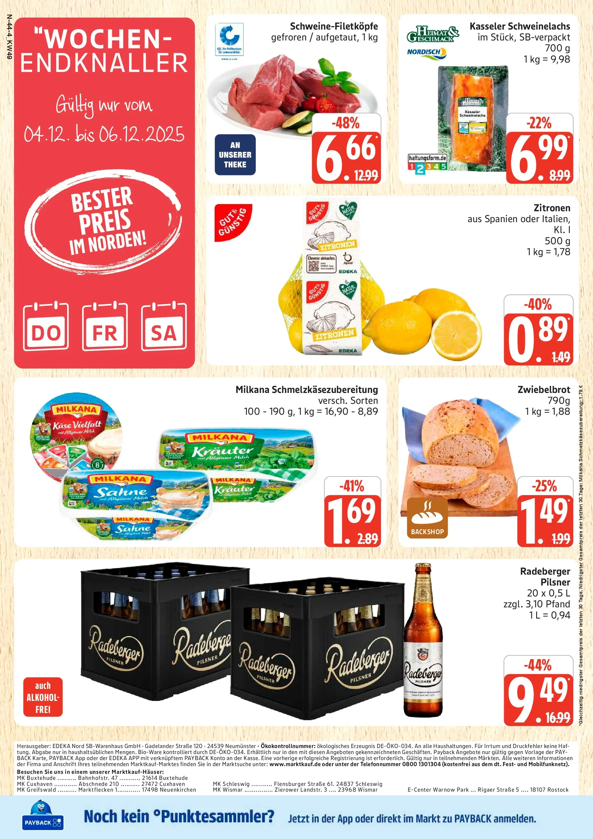 Marktkauf - Marktkauf: Wochenangebote (ab 30.11.2025) » Angebote online | Seite: 44 | Produkte: Milch, Theke, Flensburger, Sahne