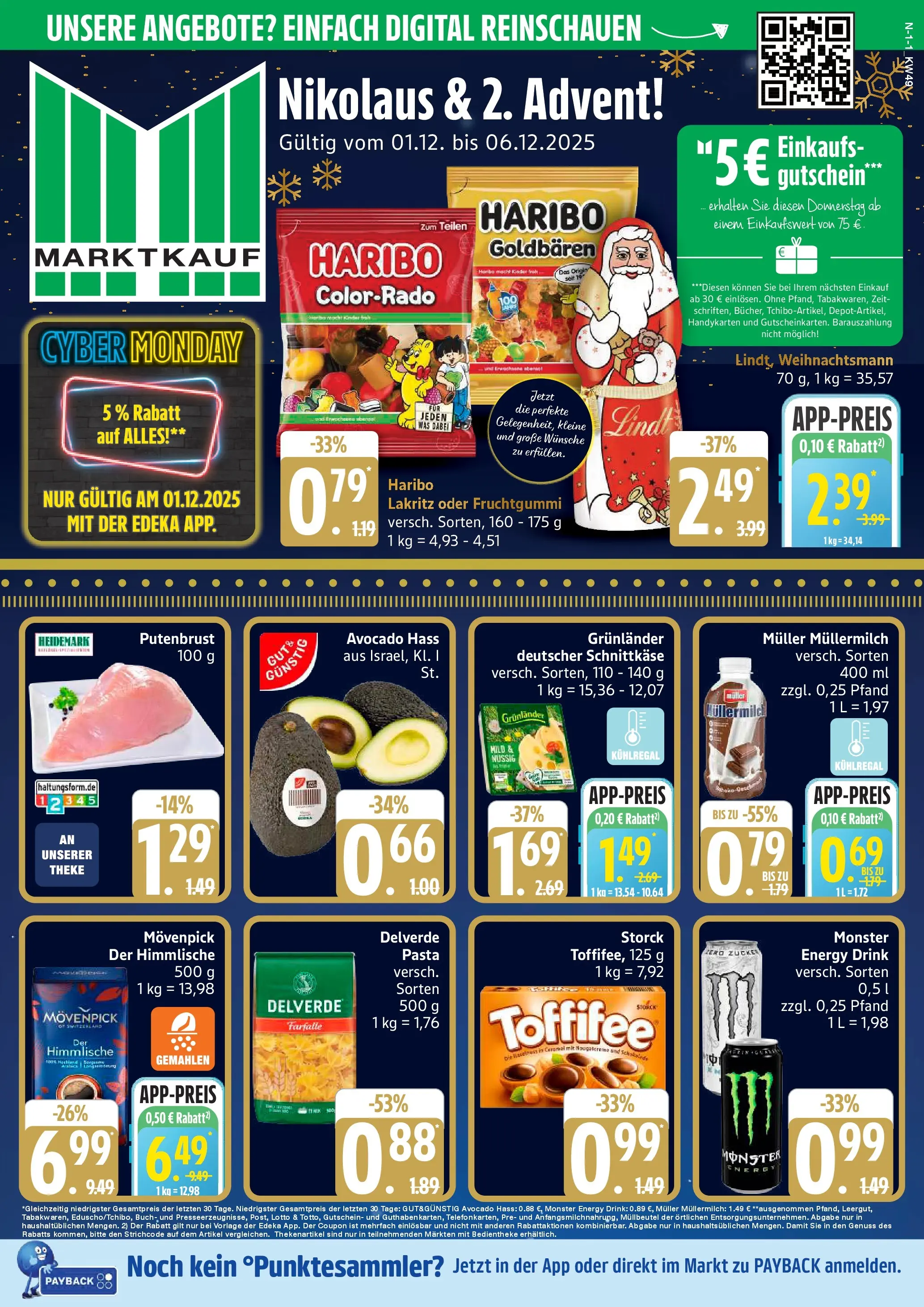 Edeka prospekt Cuxhaven	 (ab 30.11.2025) » Angebote Online | Seite: 1 | Produkte: Monster, Toffifee, Müllermilch, Muller mullermilch