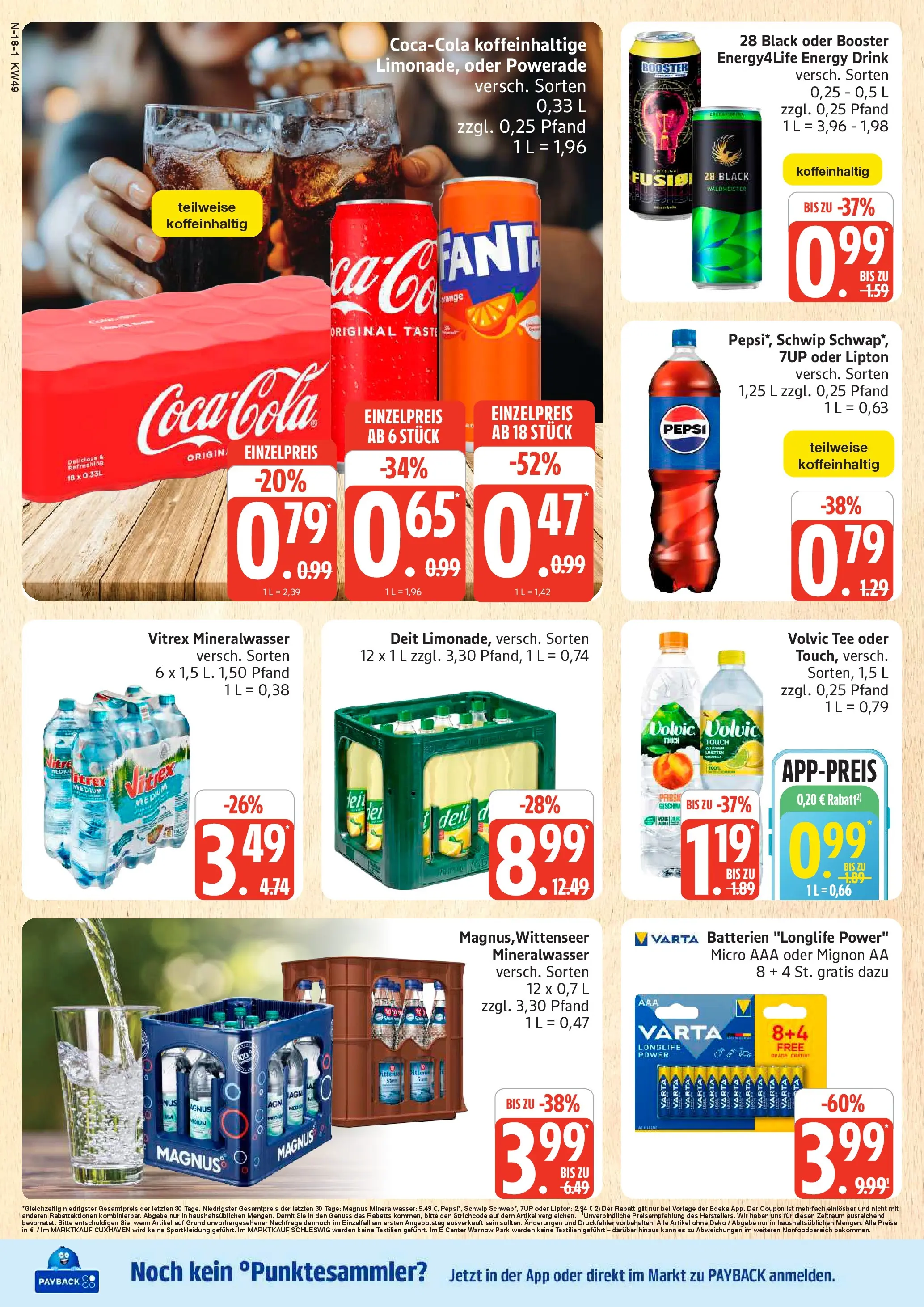 Edeka prospekt Schleswig	 (ab 30.11.2025) » Angebote Online | Seite: 18 | Produkte: Volvic tee, Mineralwasser, Tee, Volvic