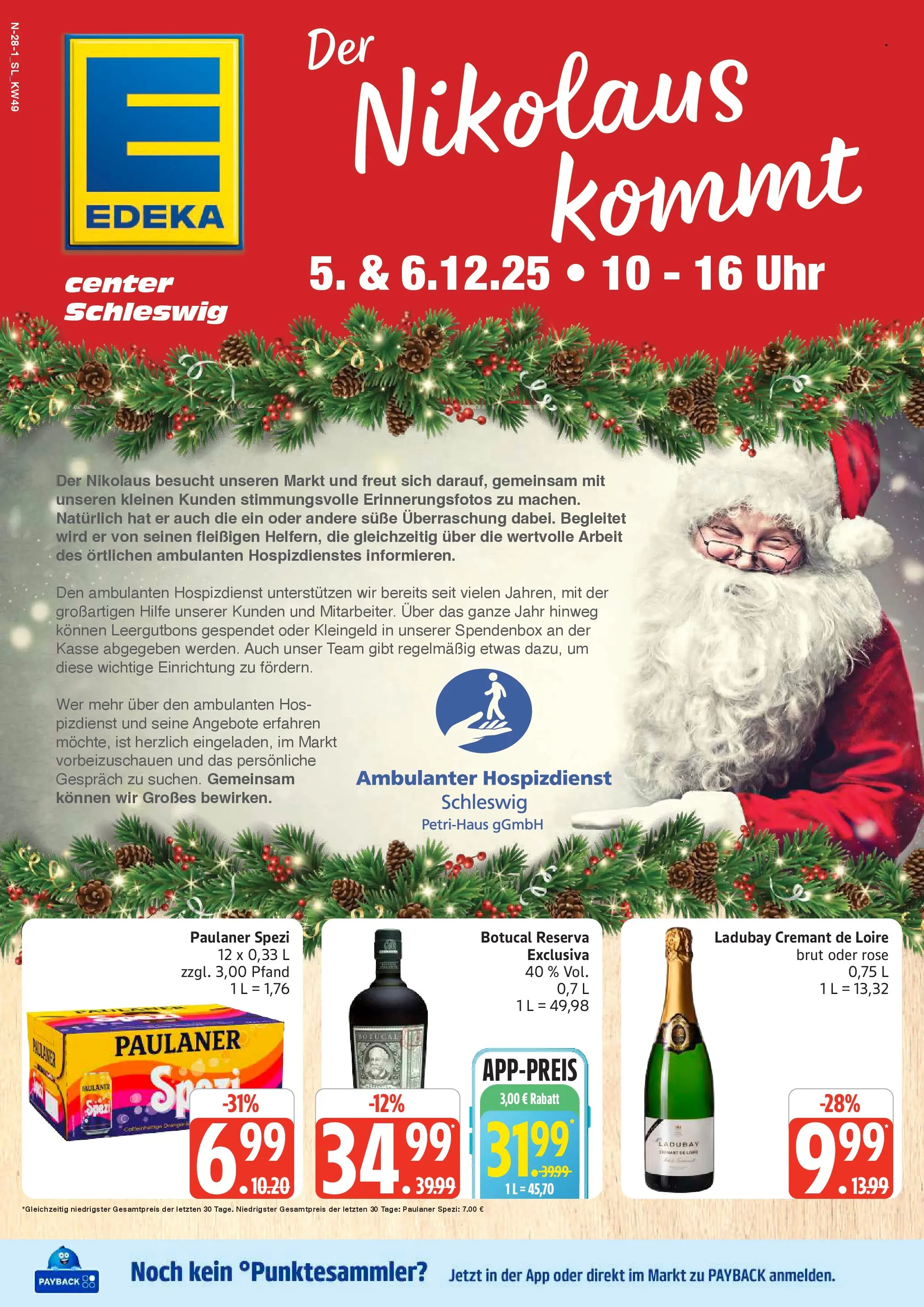 Edeka prospekt Schleswig	 (ab 30.11.2025) » Angebote Online | Seite: 28 | Produkte: Paulaner spezi, Uhr, Paulaner