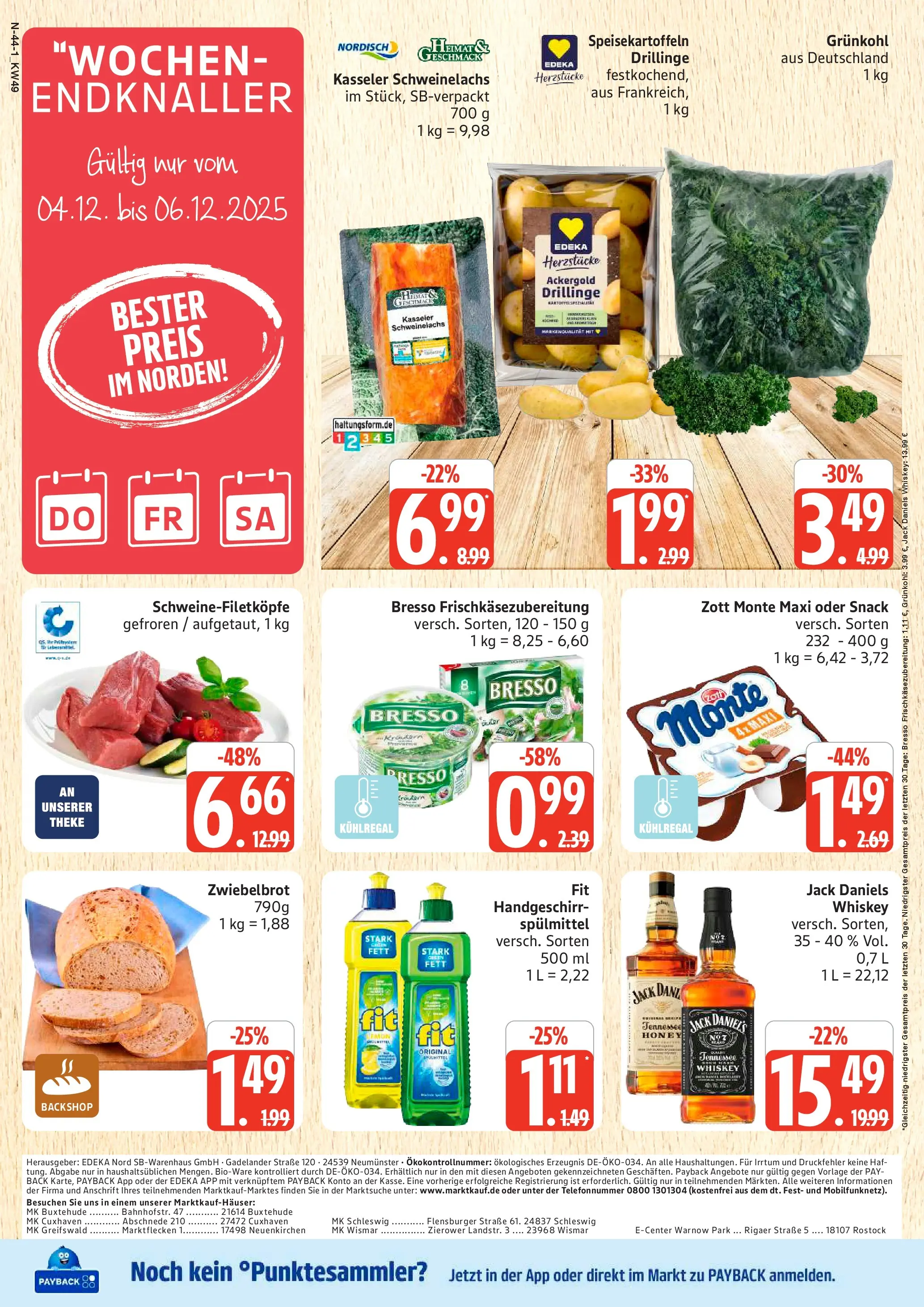 Edeka prospekt Schleswig	 (ab 30.11.2025) » Angebote Online | Seite: 44 | Produkte: Theke, Jack Daniel's, Bresso, Flensburger
