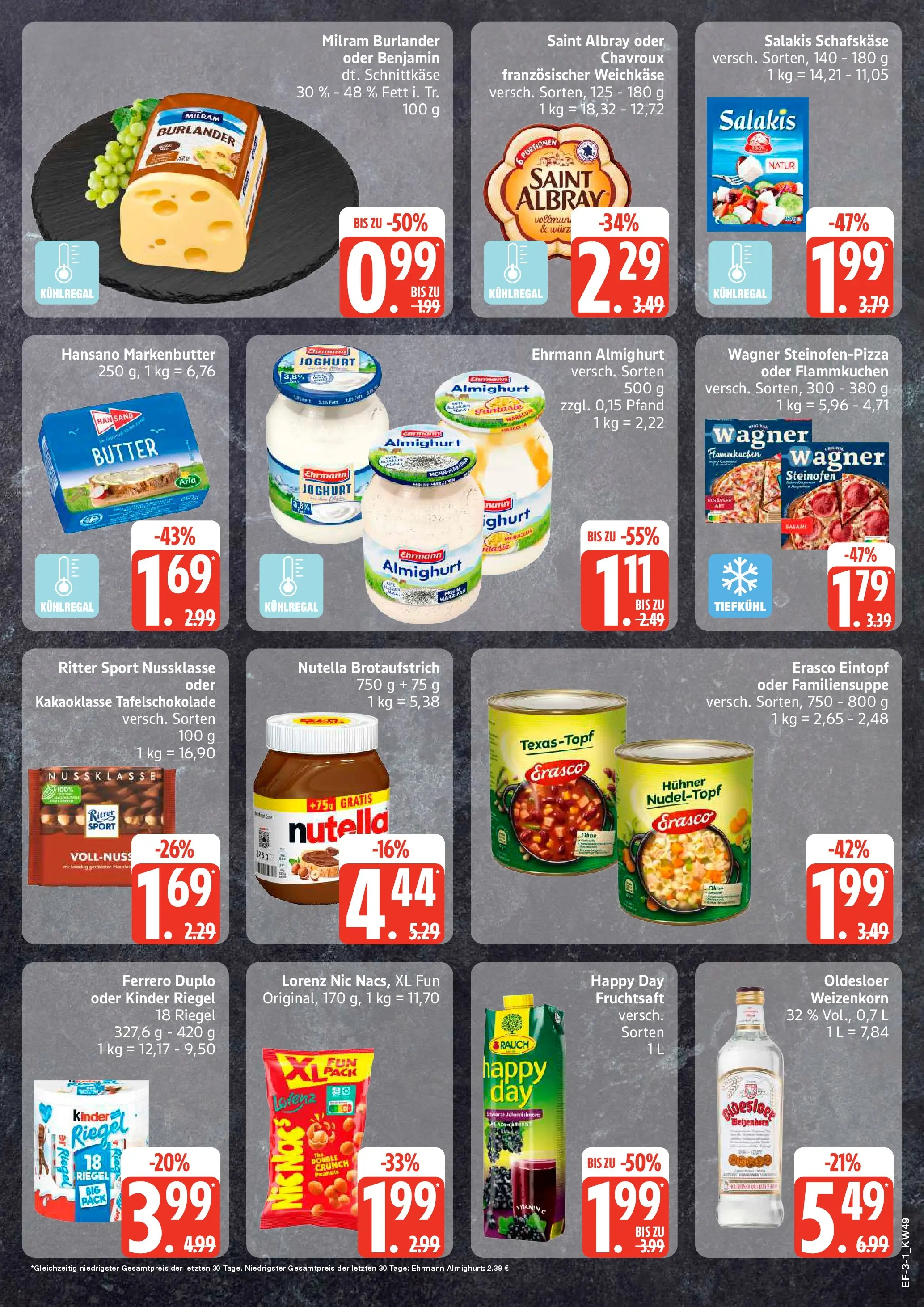 Edeka prospekt Hamburg	 (ab 30.11.2025) » Angebote Online | Seite: 3 | Produkte: Joghurt, Ritter sport, Nutella, Schafskase