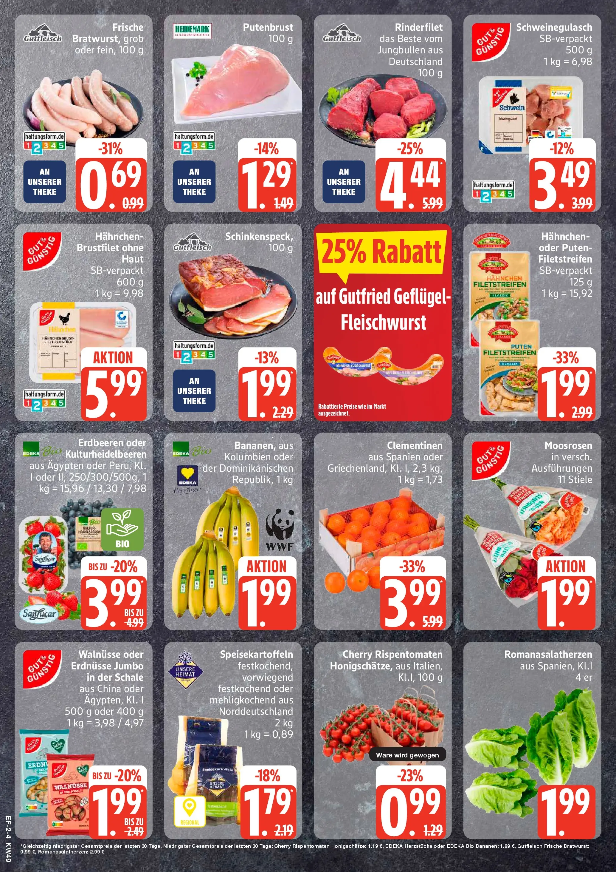 Edeka prospekt Rostock	 (ab 30.11.2025) » Angebote Online | Seite: 2 | Produkte: Schweinegulasch, Hahnchen, Heidelbeeren, Erdbeeren
