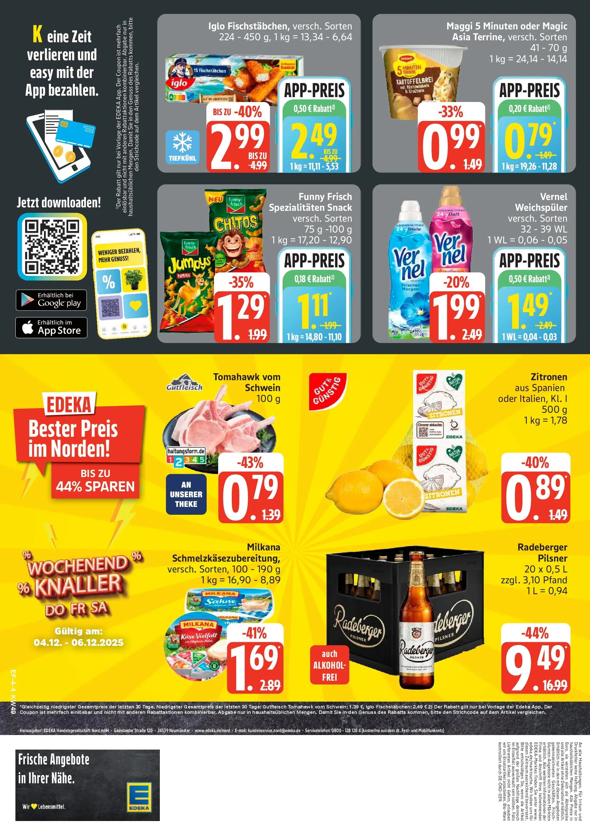 Edeka prospekt Rostock	 (ab 30.11.2025) » Angebote Online | Seite: 4 | Produkte: Duft, Weichspüler, Chips, Zitronen