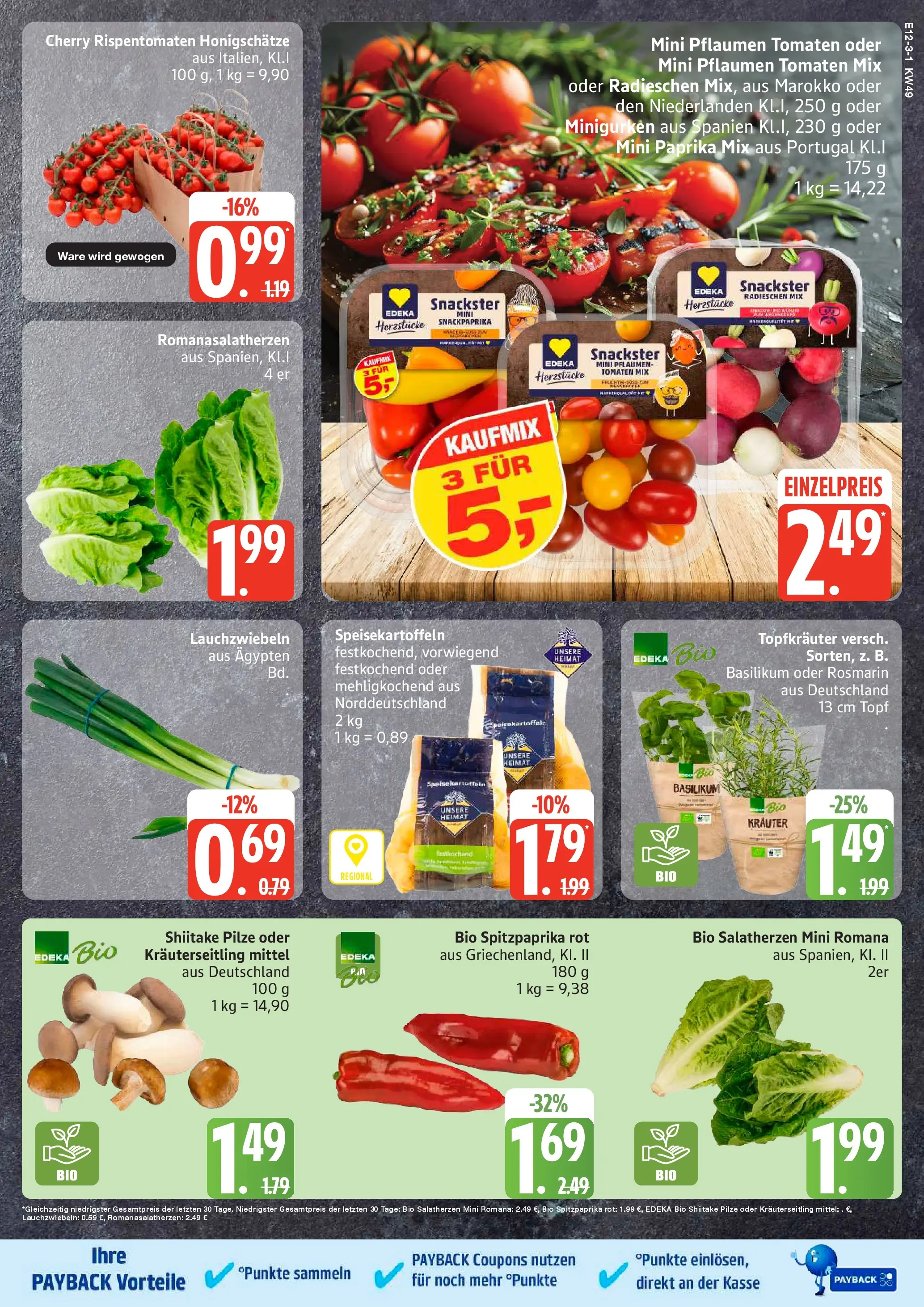 Edeka prospekt Hamburg	 (ab 30.11.2025) » Angebote Online | Seite: 3 | Produkte: Pflaumen, Tomaten, Paprika