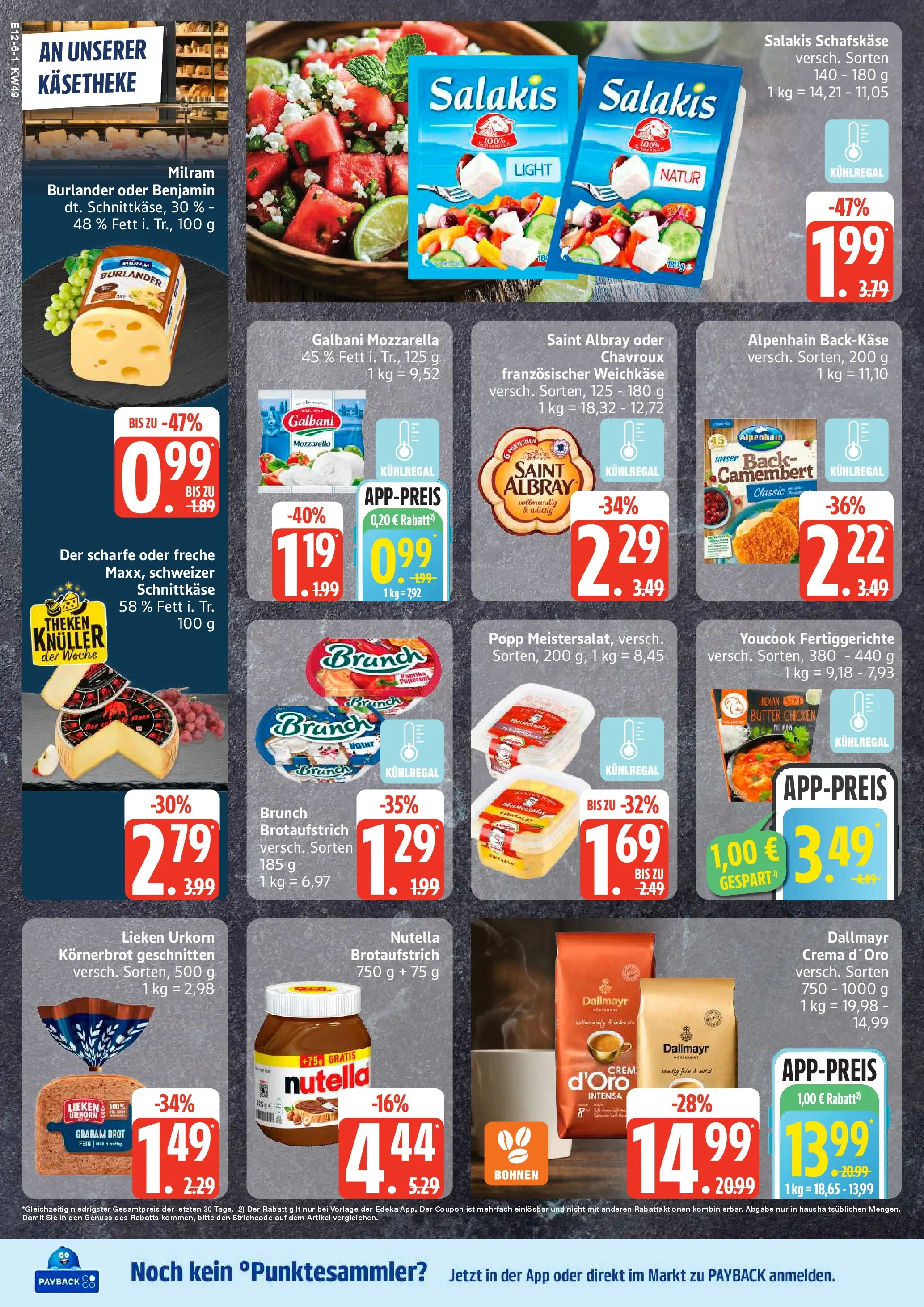 Edeka prospekt Hamburg	 (ab 30.11.2025) » Angebote Online | Seite: 6 | Produkte: Youcook, Milram, Salakis, Brot