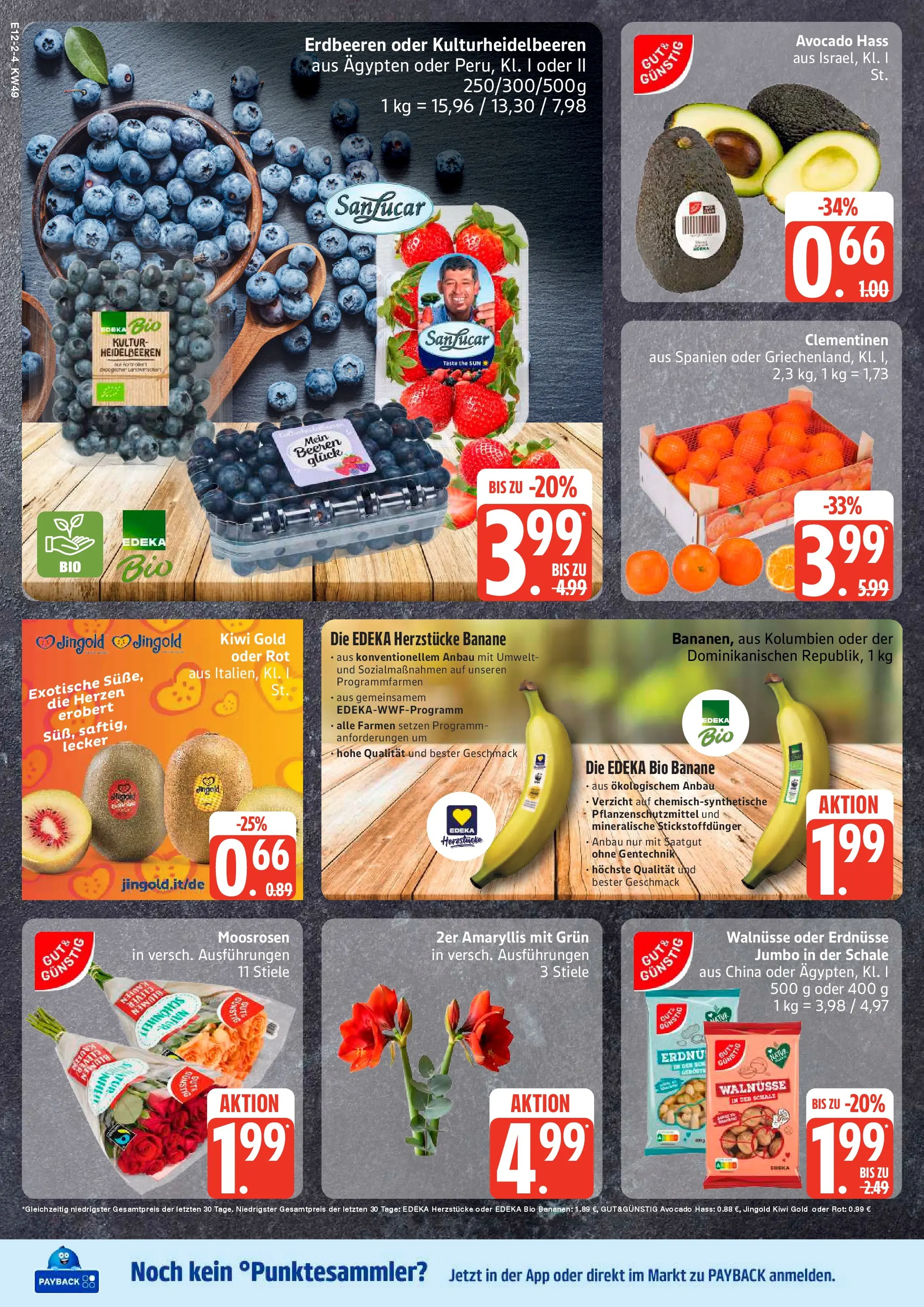 Edeka prospekt Rostock-Gehlsdorf	 (ab 30.11.2025) » Angebote Online | Seite: 2 | Produkte: Blumen, Bananen, Erdbeeren, Kiwi