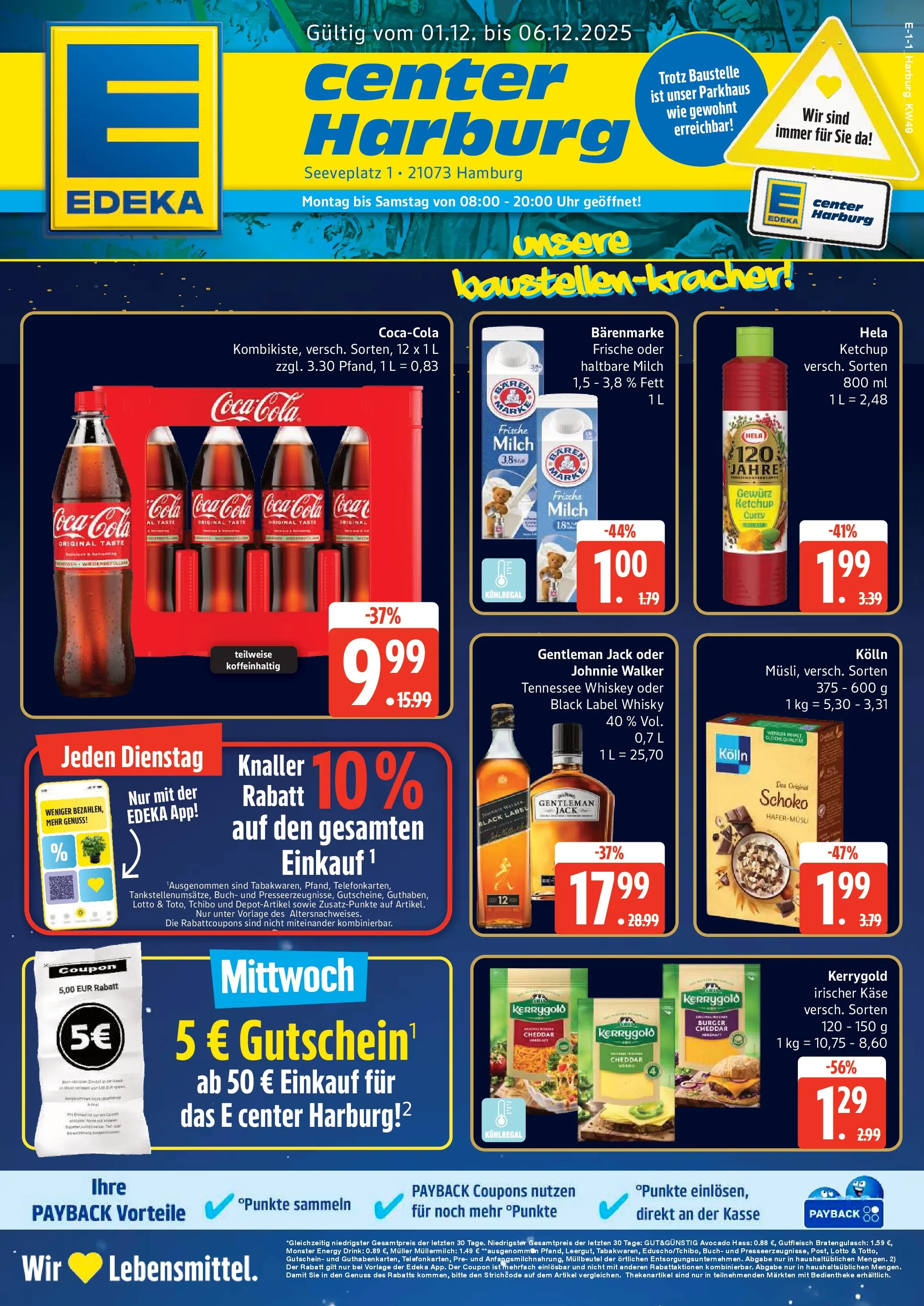 Edeka prospekt Hamburg	 (ab 01.12.2025) » Angebote Online | Seite: 1 | Produkte: Milch, Avocado, Monster, Uhr