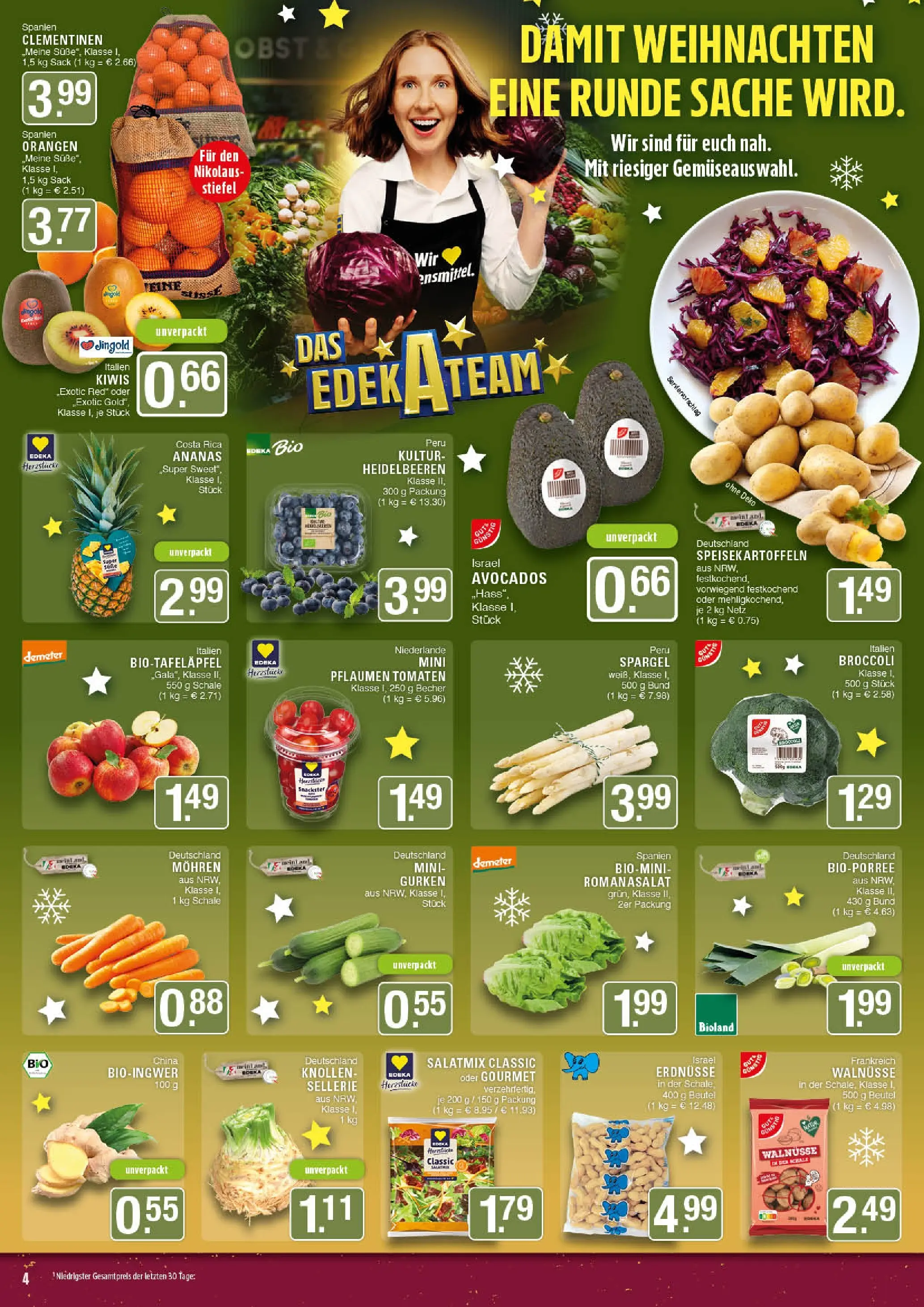 Edeka prospekt Marl	 (ab 01.12.2025) » Angebote Online | Seite: 4 | Produkte: Pflaumen, Ananas, Spargel, Kiwi