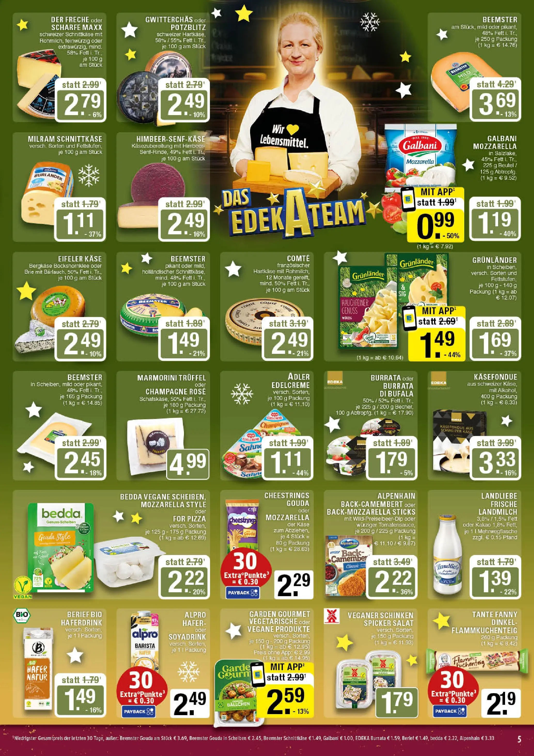 Edeka prospekt Marl	 (ab 01.12.2025) » Angebote Online | Seite: 5 | Produkte: Mozzarella, Gouda, Schinken, Pizza