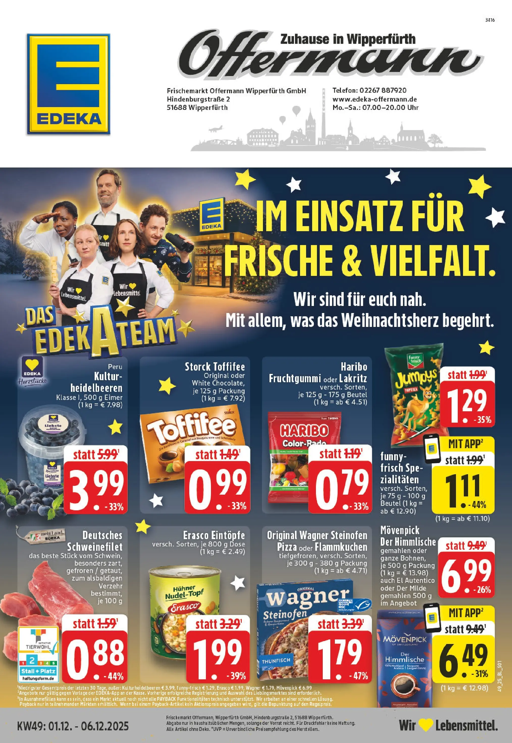Edeka prospekt Wipperfürth	 (ab 01.12.2025) » Angebote Online | Seite: 1 | Produkte: Thunfisch, Heidelbeeren, Toffifee, Telefon