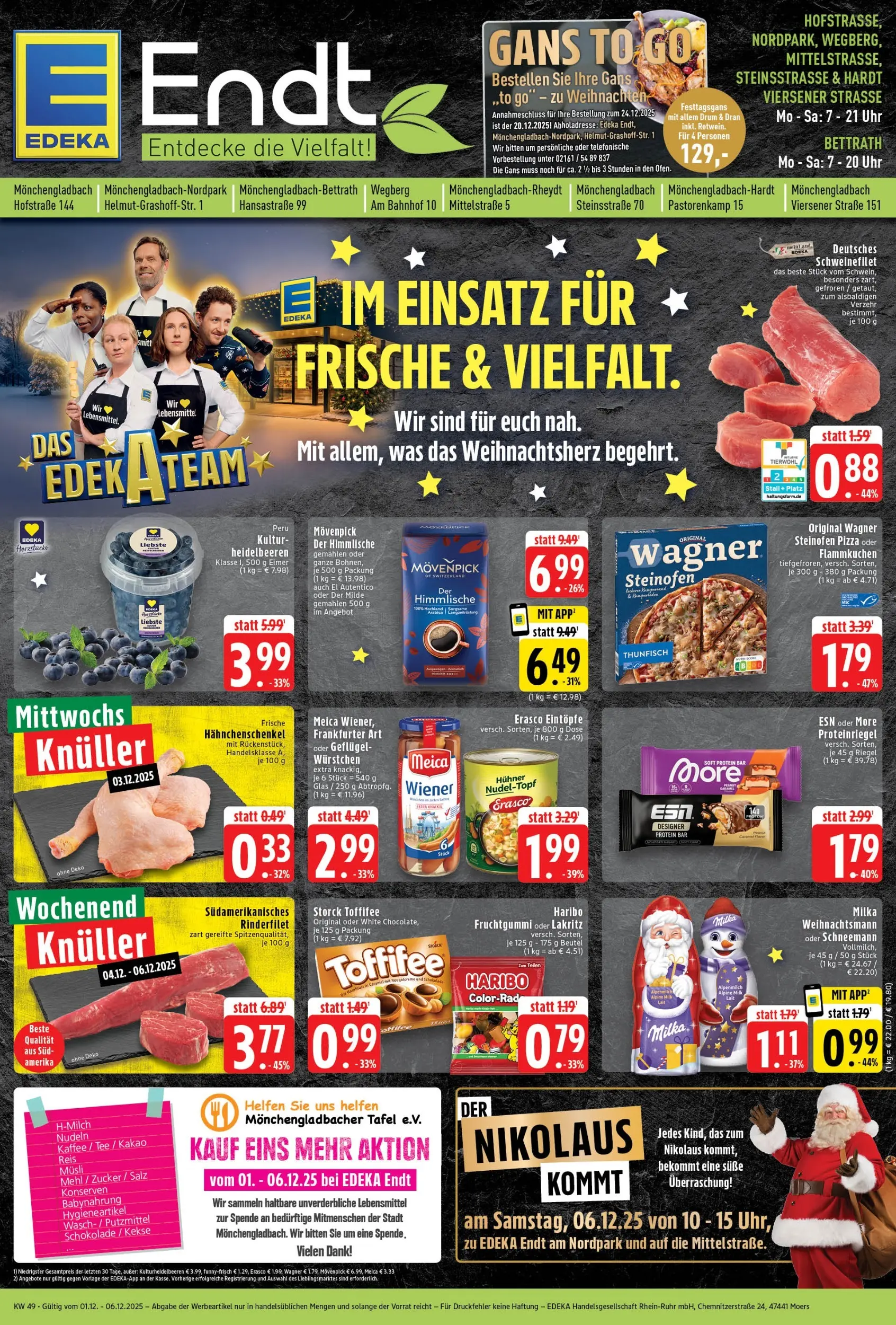 Edeka prospekt Mönchengladbach	 (ab 01.12.2025) » Angebote Online | Seite: 1 | Produkte: Haribo, Meica, Nudeln, Uhr