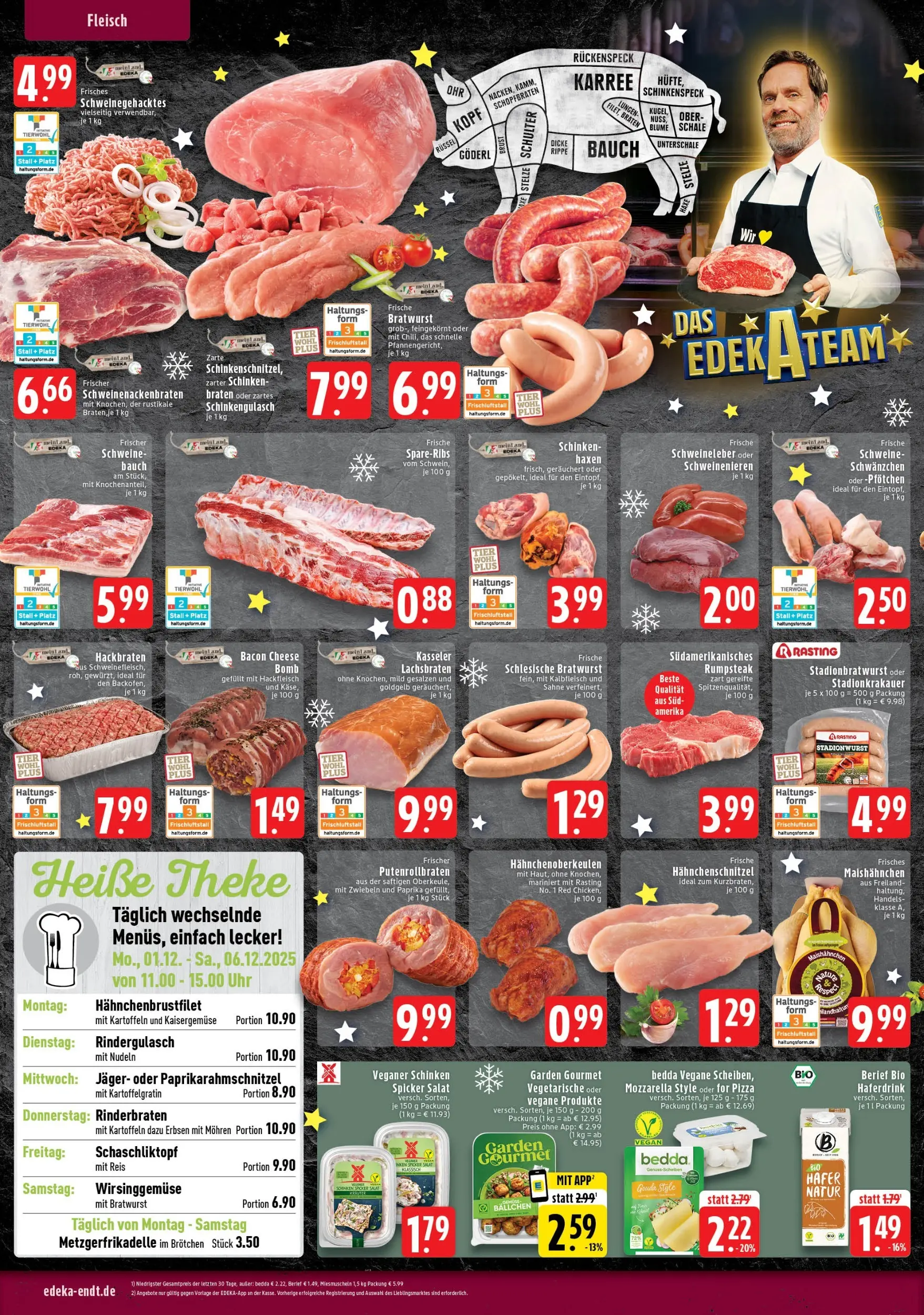 Edeka prospekt Mönchengladbach	 (ab 01.12.2025) » Angebote Online | Seite: 2 | Produkte: Rinderbraten, Spare ribs, Paprika, Hackfleisch