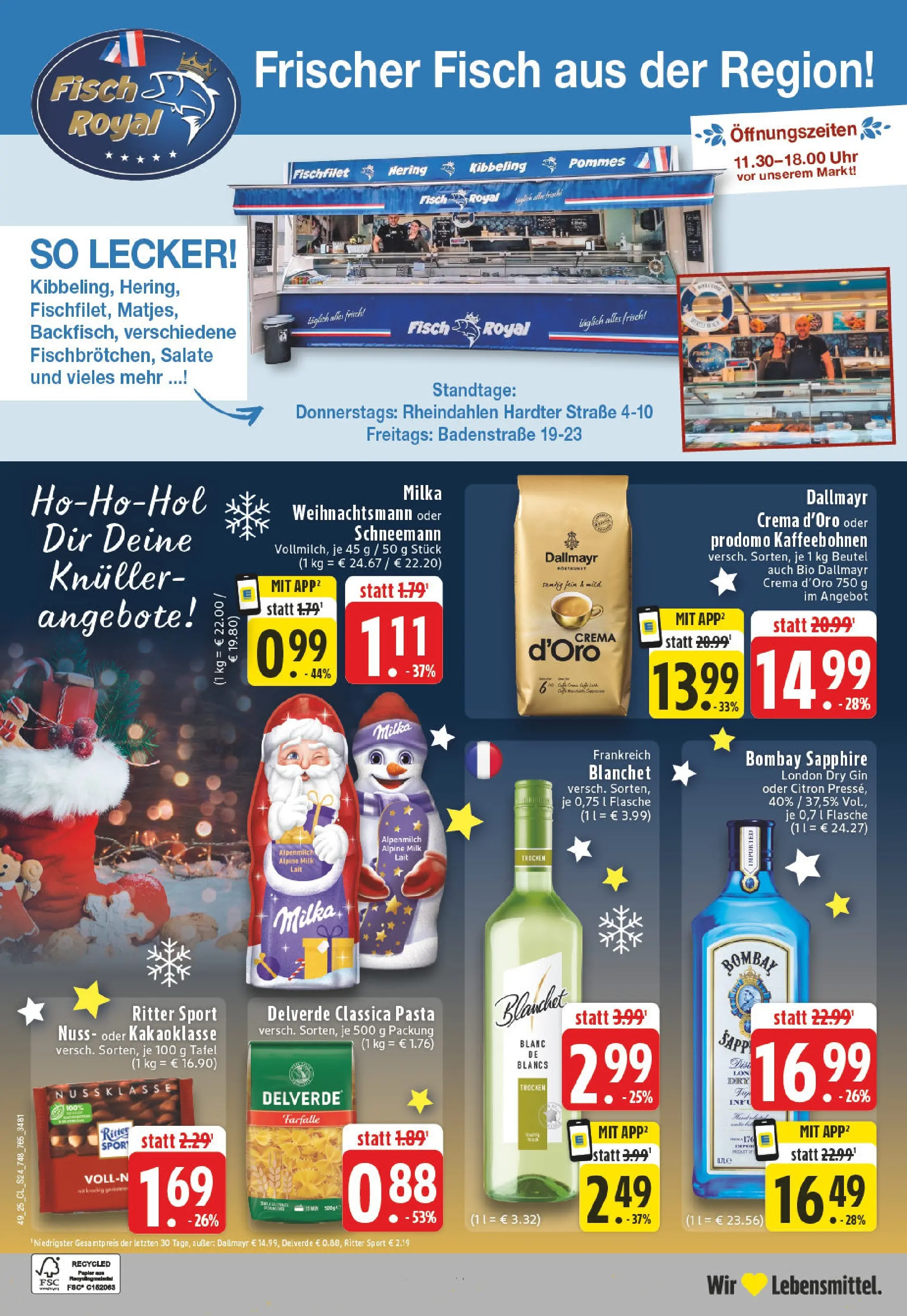 Edeka prospekt Mönchengladbach	 (ab 01.12.2025) » Angebote Online | Seite: 24 | Produkte: Pommes, Milka, Dallmayr, Gin