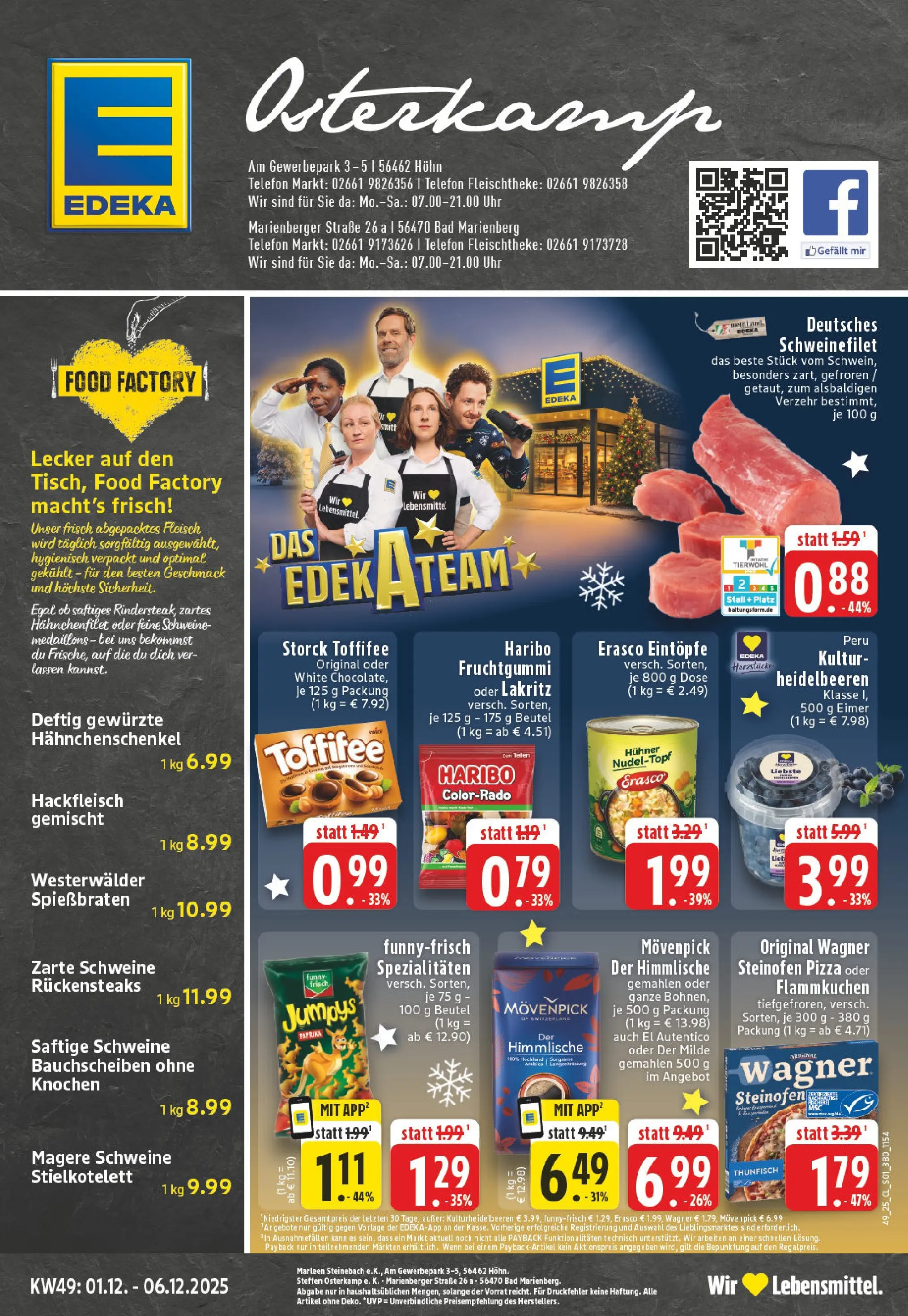 Edeka prospekt Bad Marienberg	 (ab 01.12.2025) » Angebote Online | Seite: 1 | Produkte: Thunfisch, Heidelbeeren, Pizza, Hackfleisch
