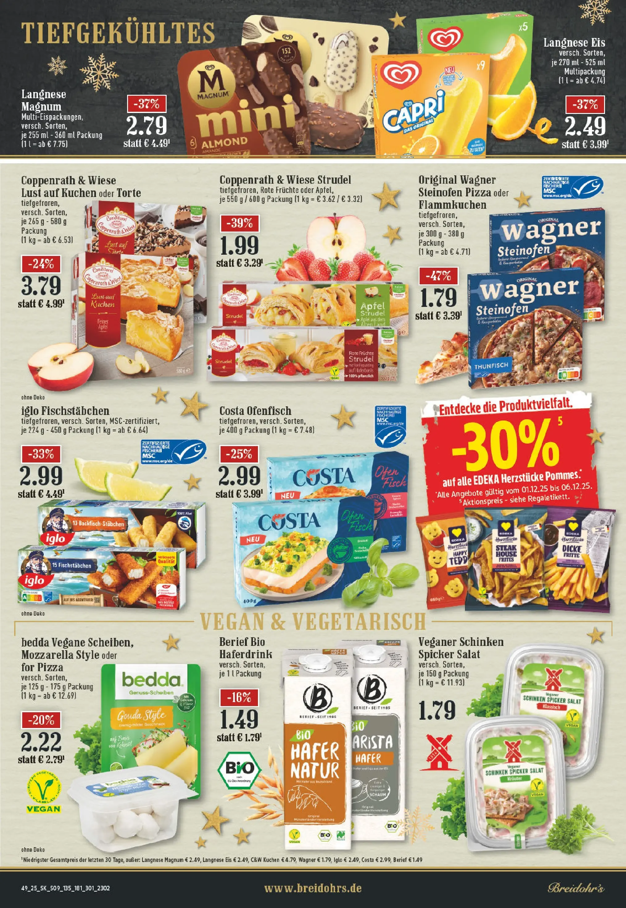 Edeka prospekt Hilden	 (ab 01.12.2025) » Angebote Online | Seite: 9 | Produkte: Mozzarella, Iglo, Fischstabchen, Steak