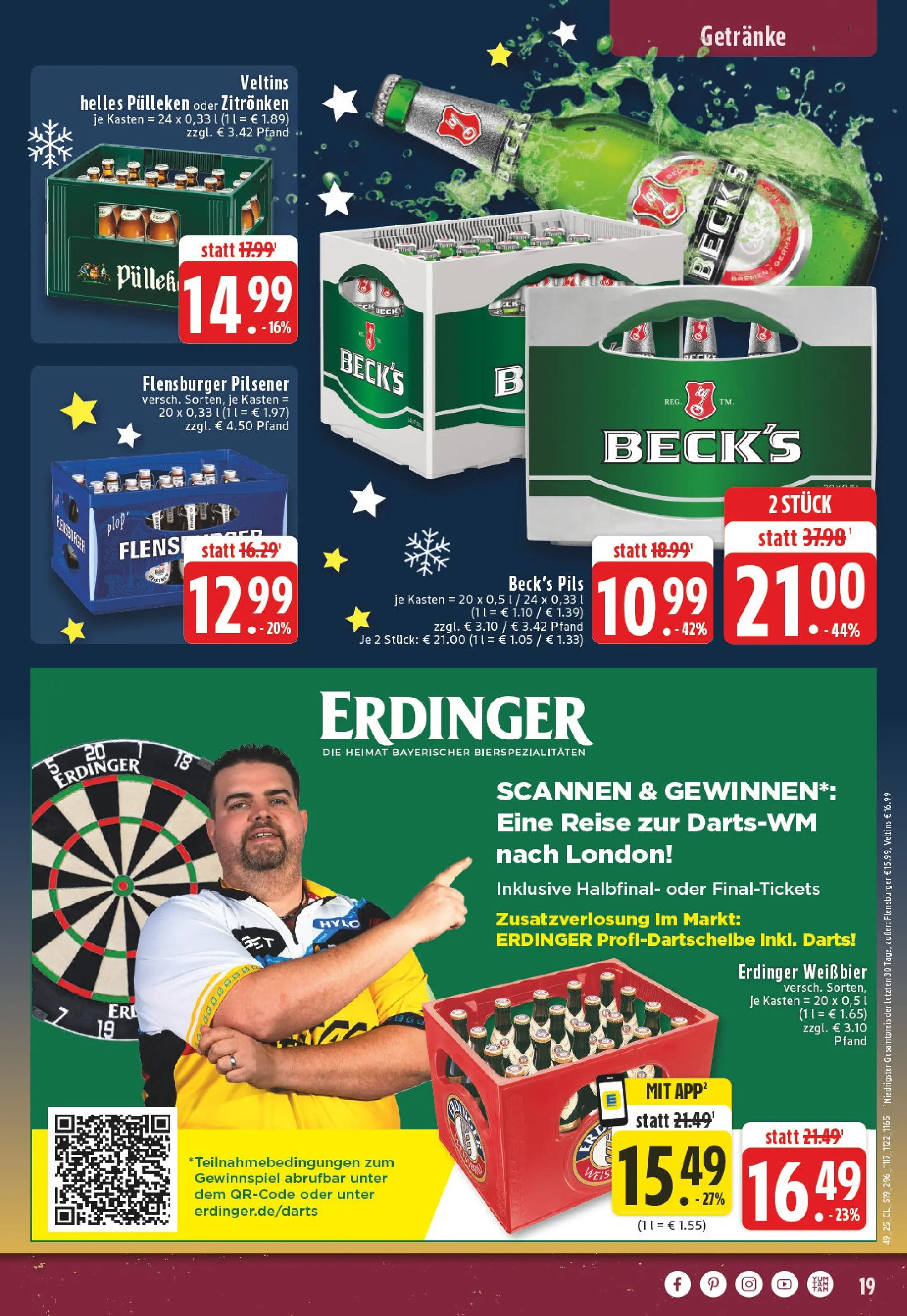 Edeka prospekt Ochtrup	 (ab 01.12.2025) » Angebote Online | Seite: 19 | Produkte: Erdinger, Weißbier, Pils, Veltins